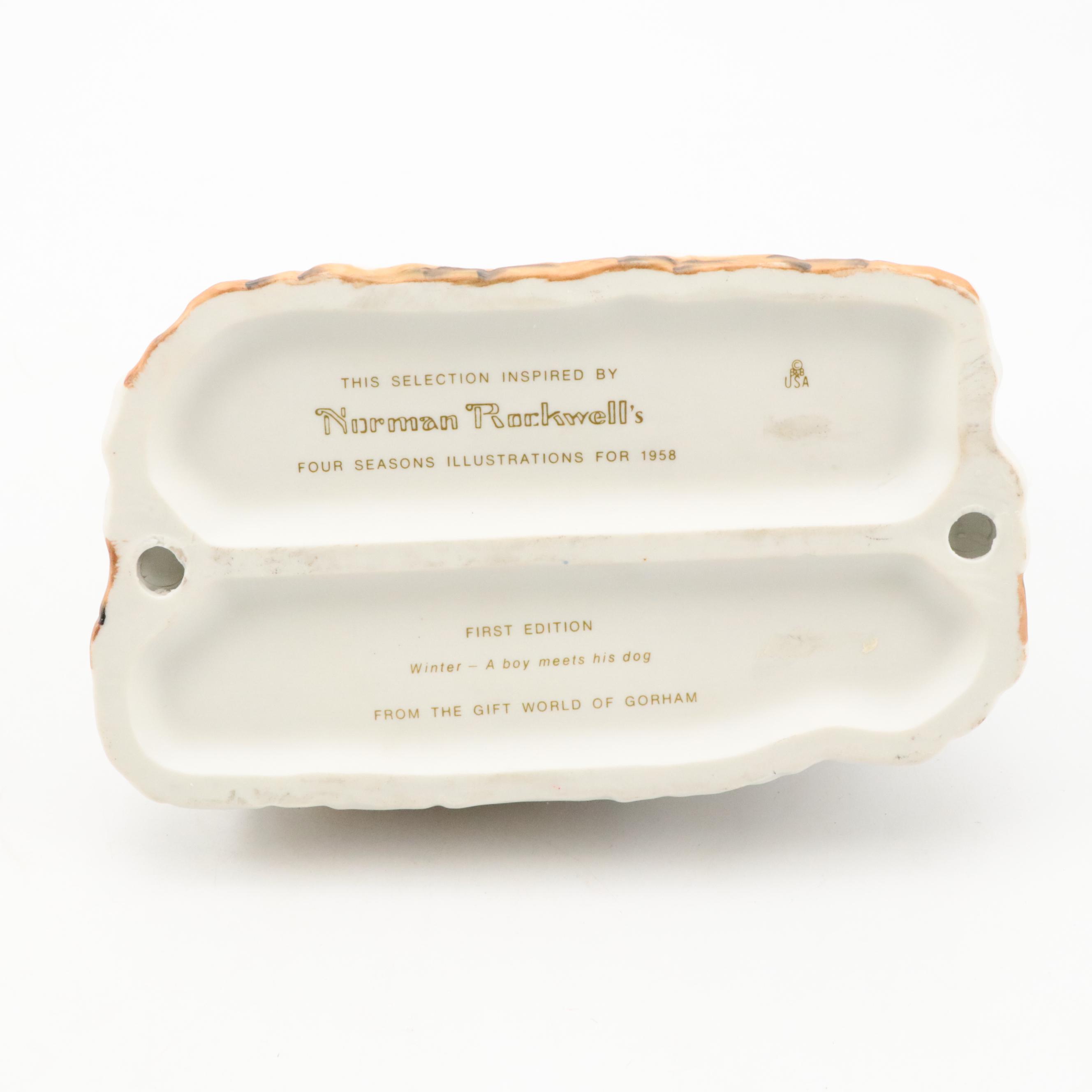 Gorham First Edition "Norman Rockwell's Four Seasons" Porcelain Figurines, 1972