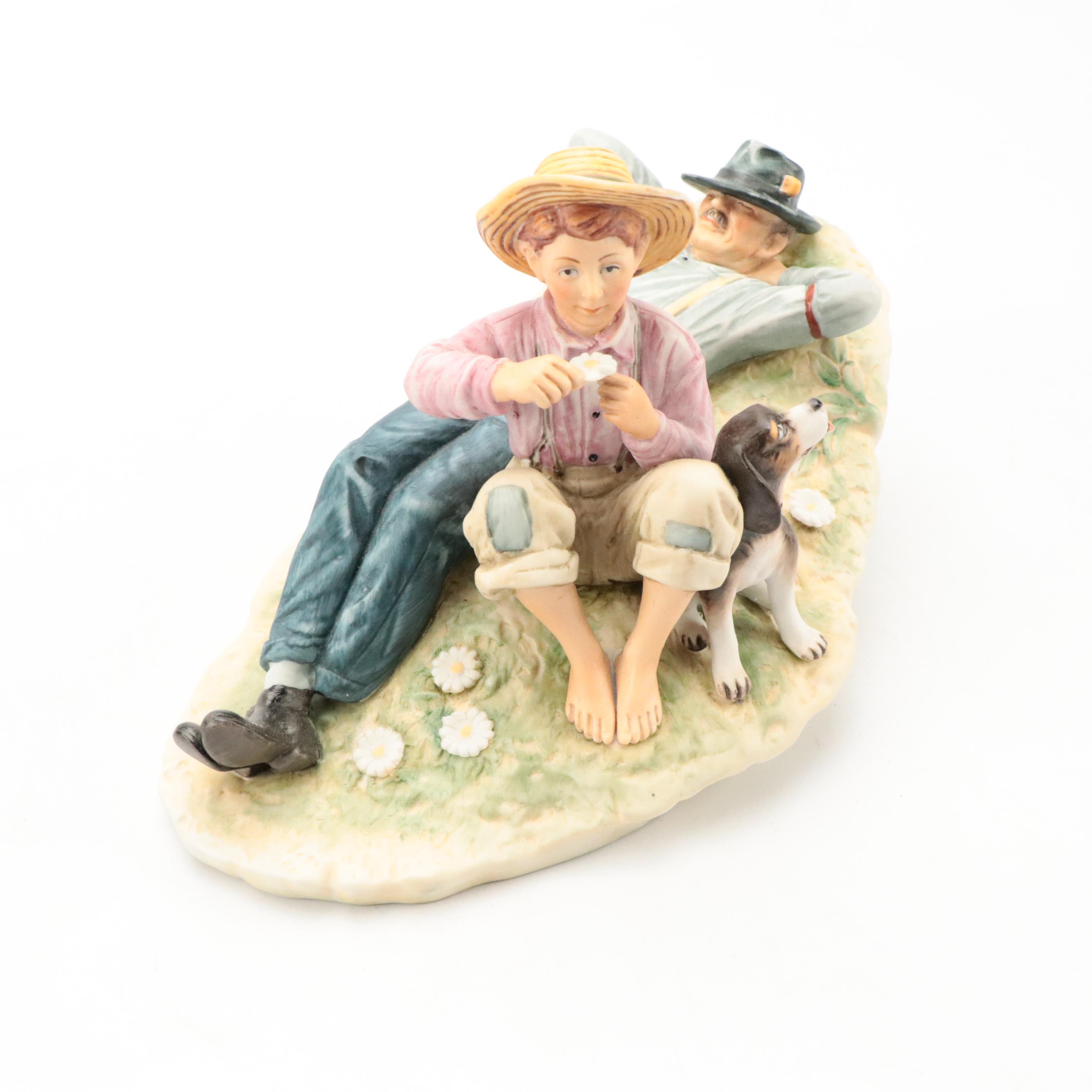 Gorham First Edition "Norman Rockwell's Four Seasons" Porcelain Figurines, 1972