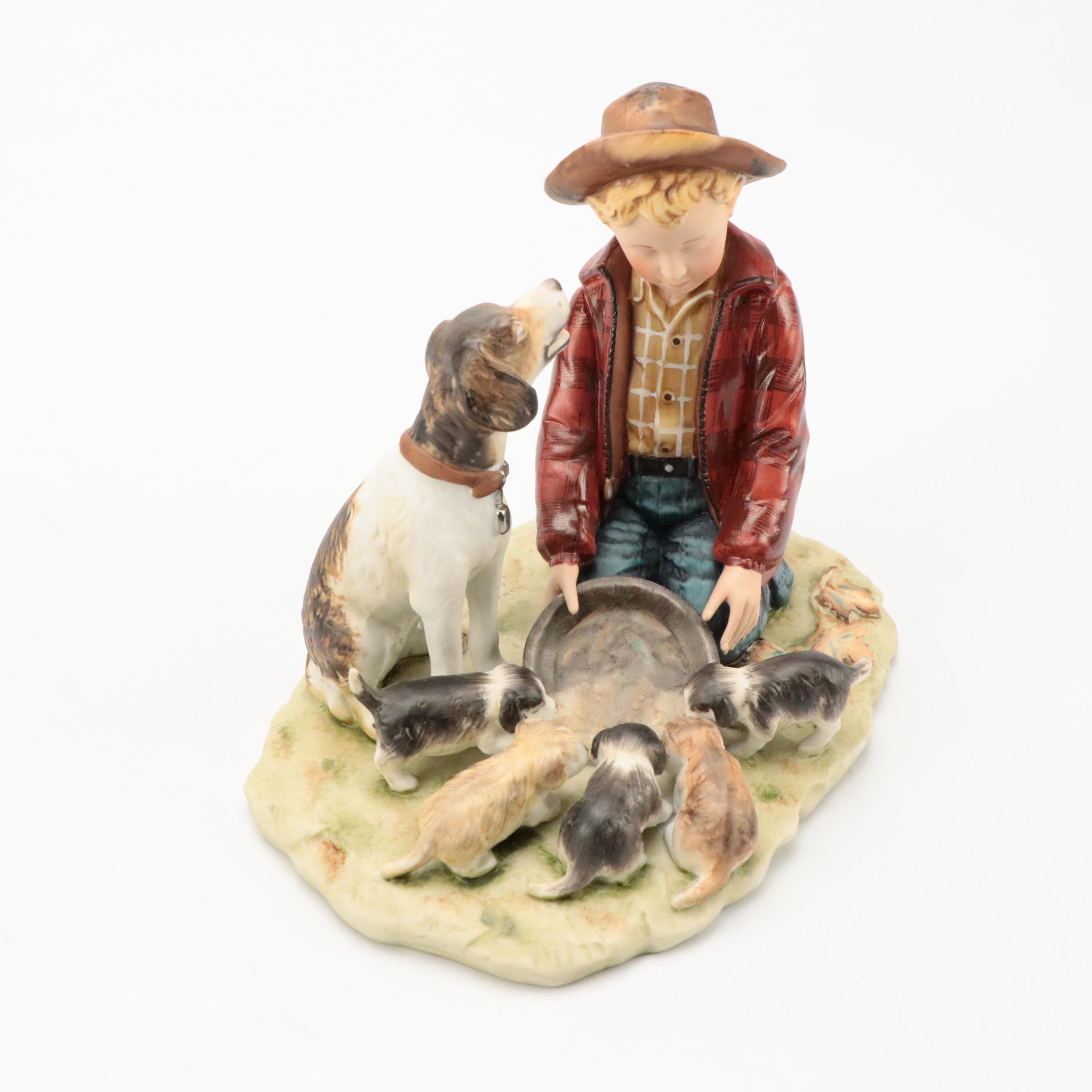 Gorham First Edition "Norman Rockwell's Four Seasons" Porcelain Figurines, 1972