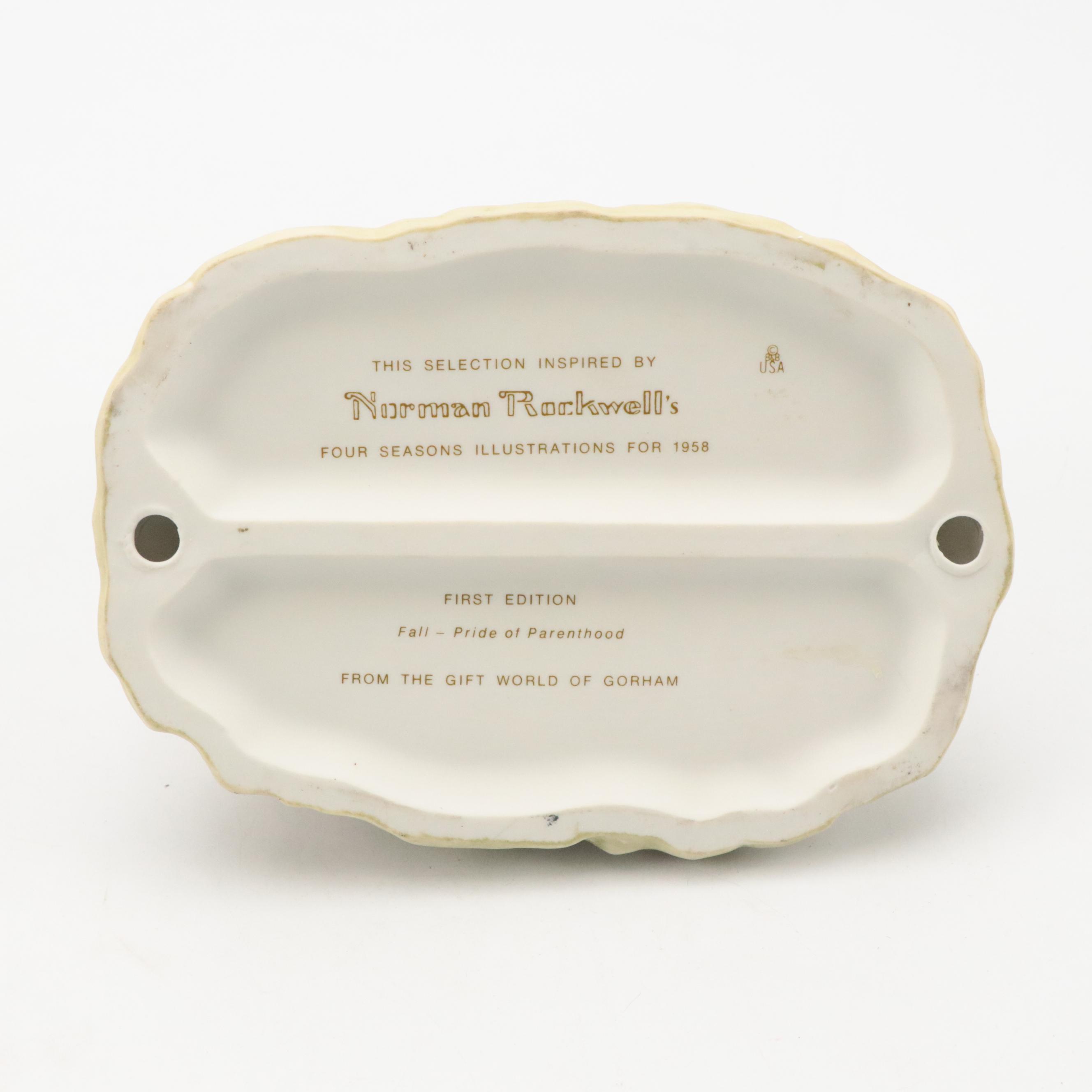 Gorham First Edition "Norman Rockwell's Four Seasons" Porcelain Figurines, 1972