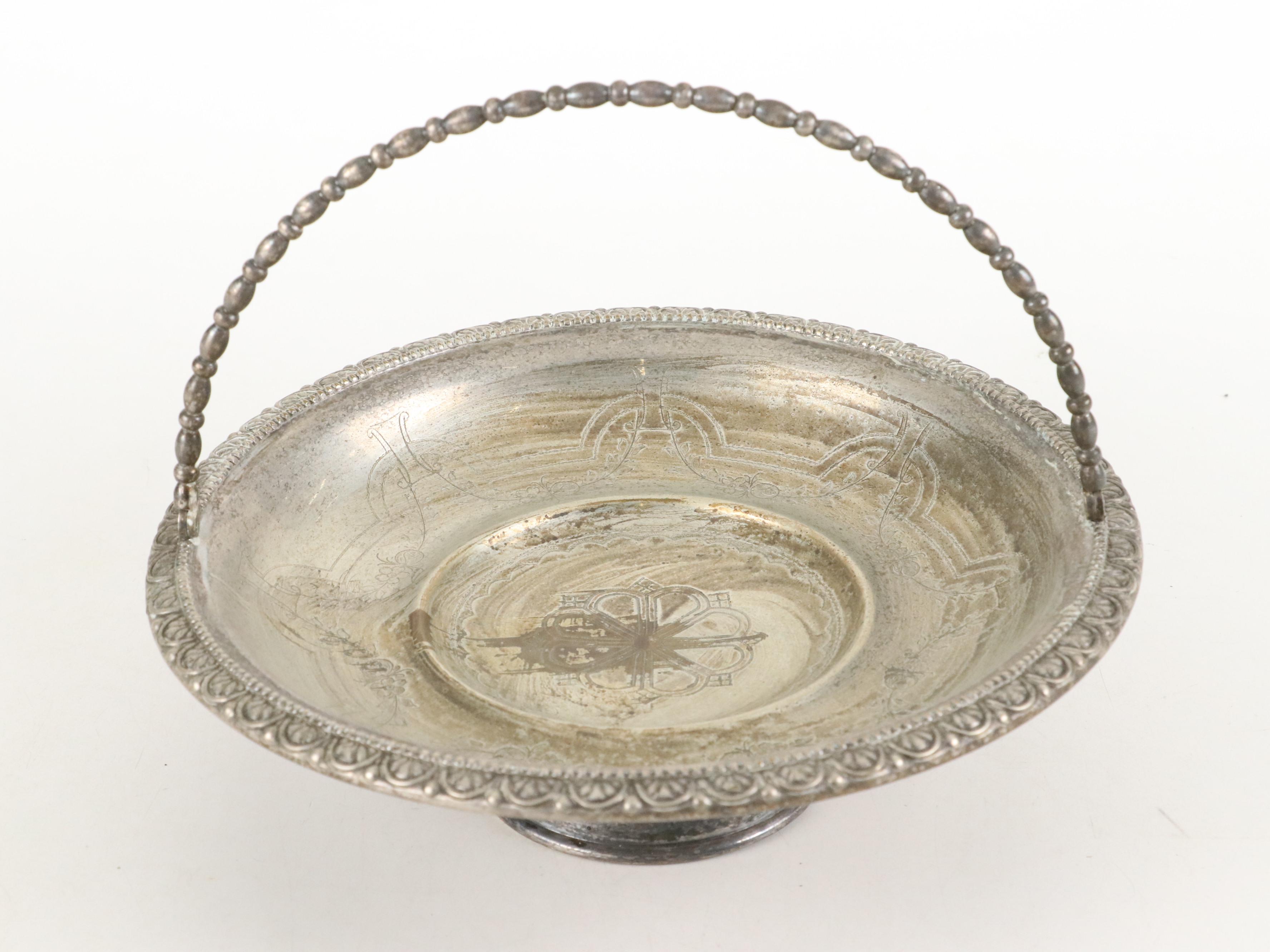 English Silver Plate Coasters with Table Accessories and Rear View Car Mirror