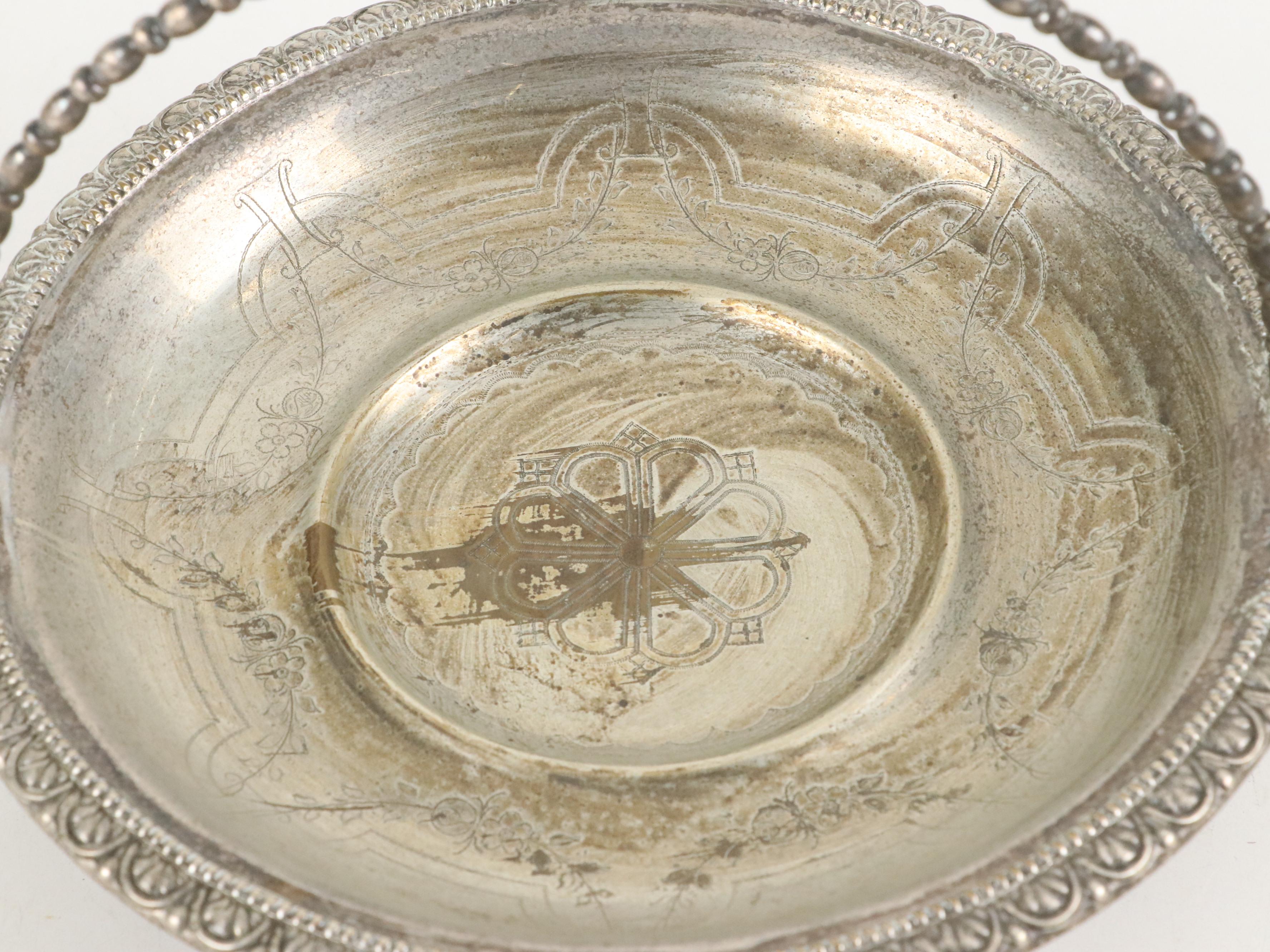 English Silver Plate Coasters with Table Accessories and Rear View Car Mirror