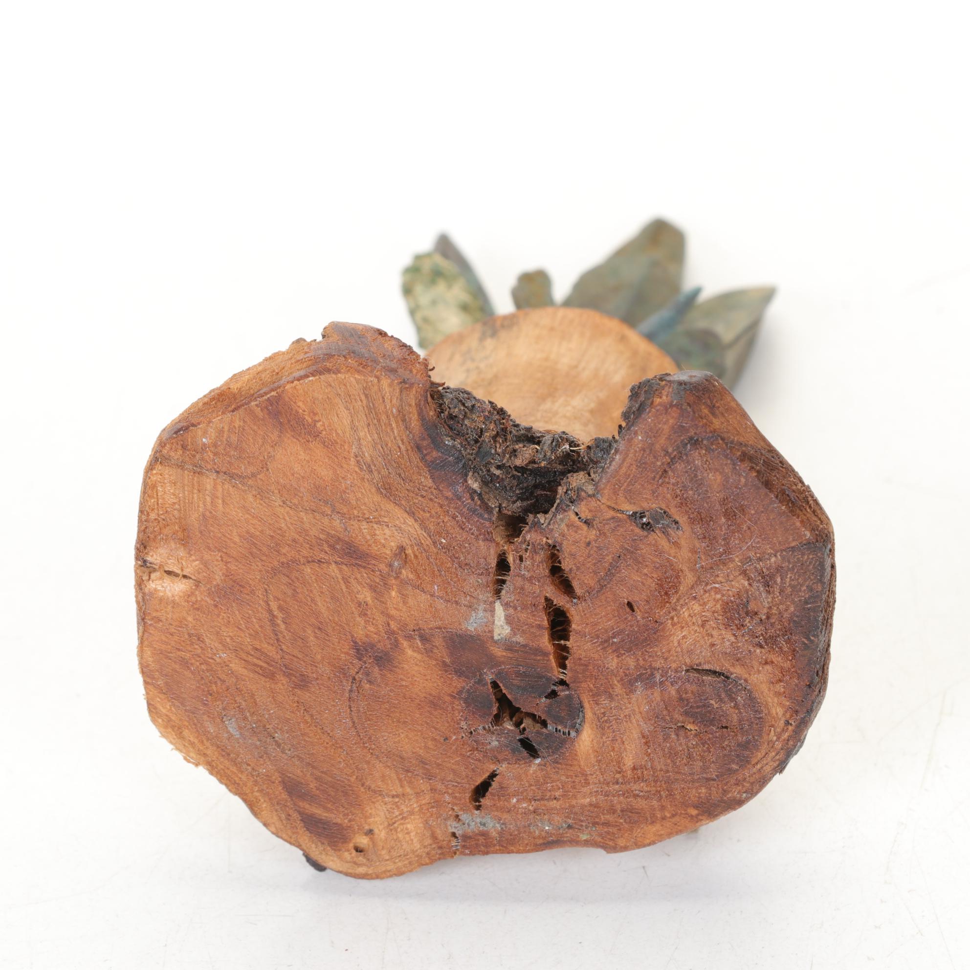 Alva Studios Ha Ming Horse with Carved Panther, Patina Arrowhead Bush & Inkstone