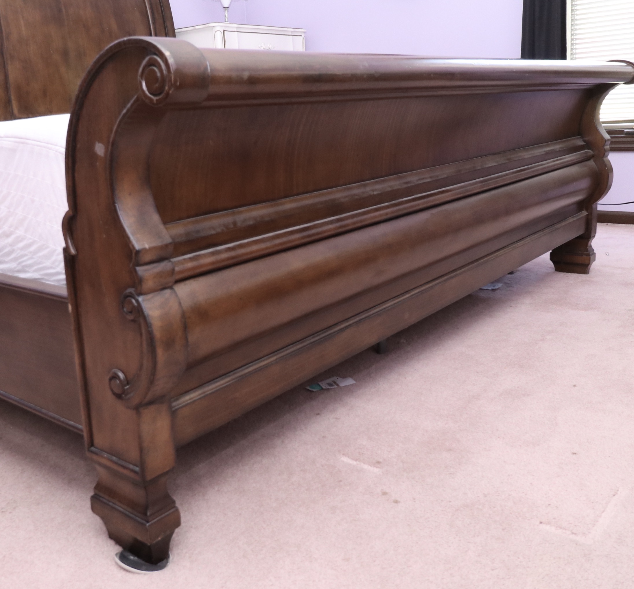 King Size Sleigh Bed Frame, Late 20th/Early 21st Century