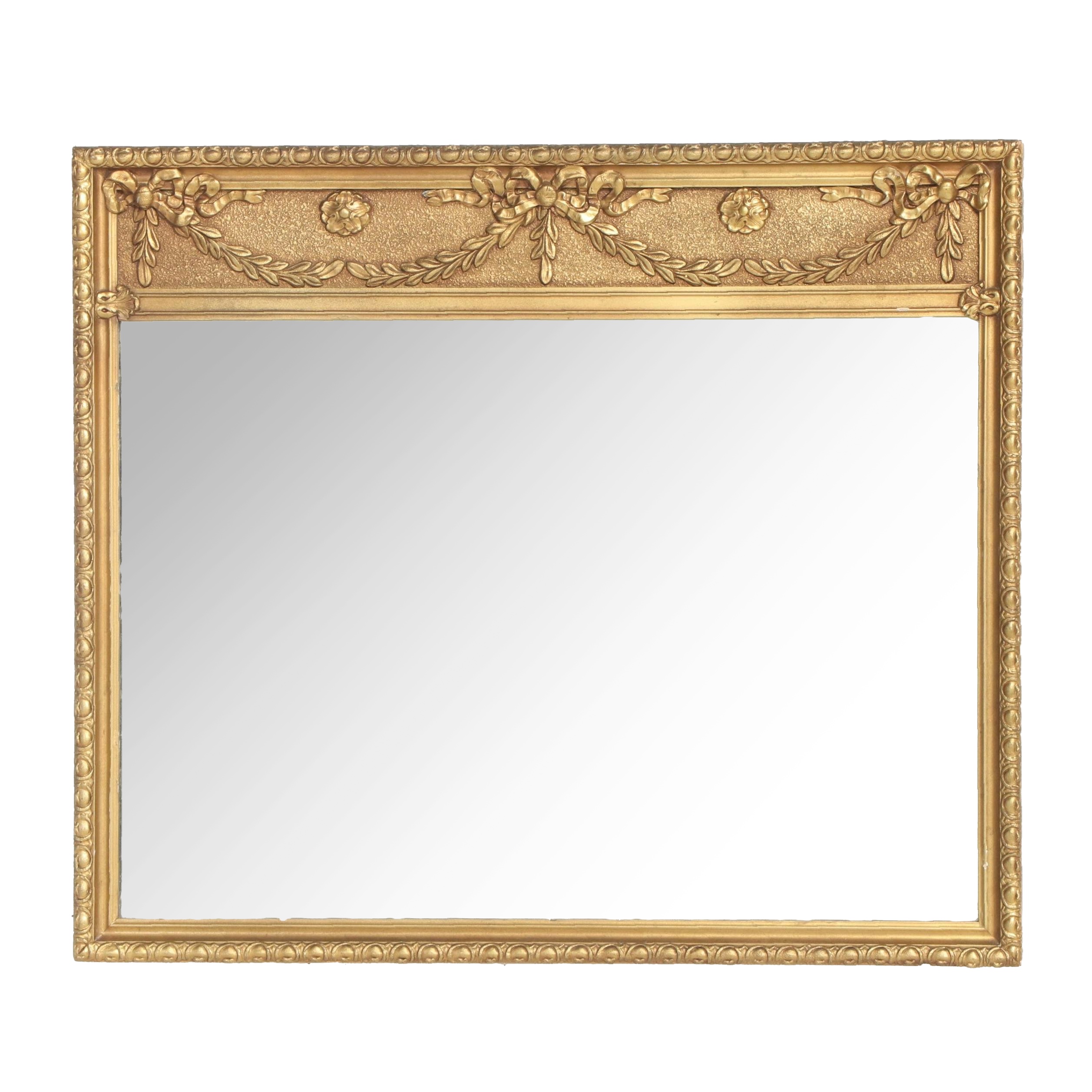 Regency Style Gilt and Gesso Overmantel Mirror, 20th Century