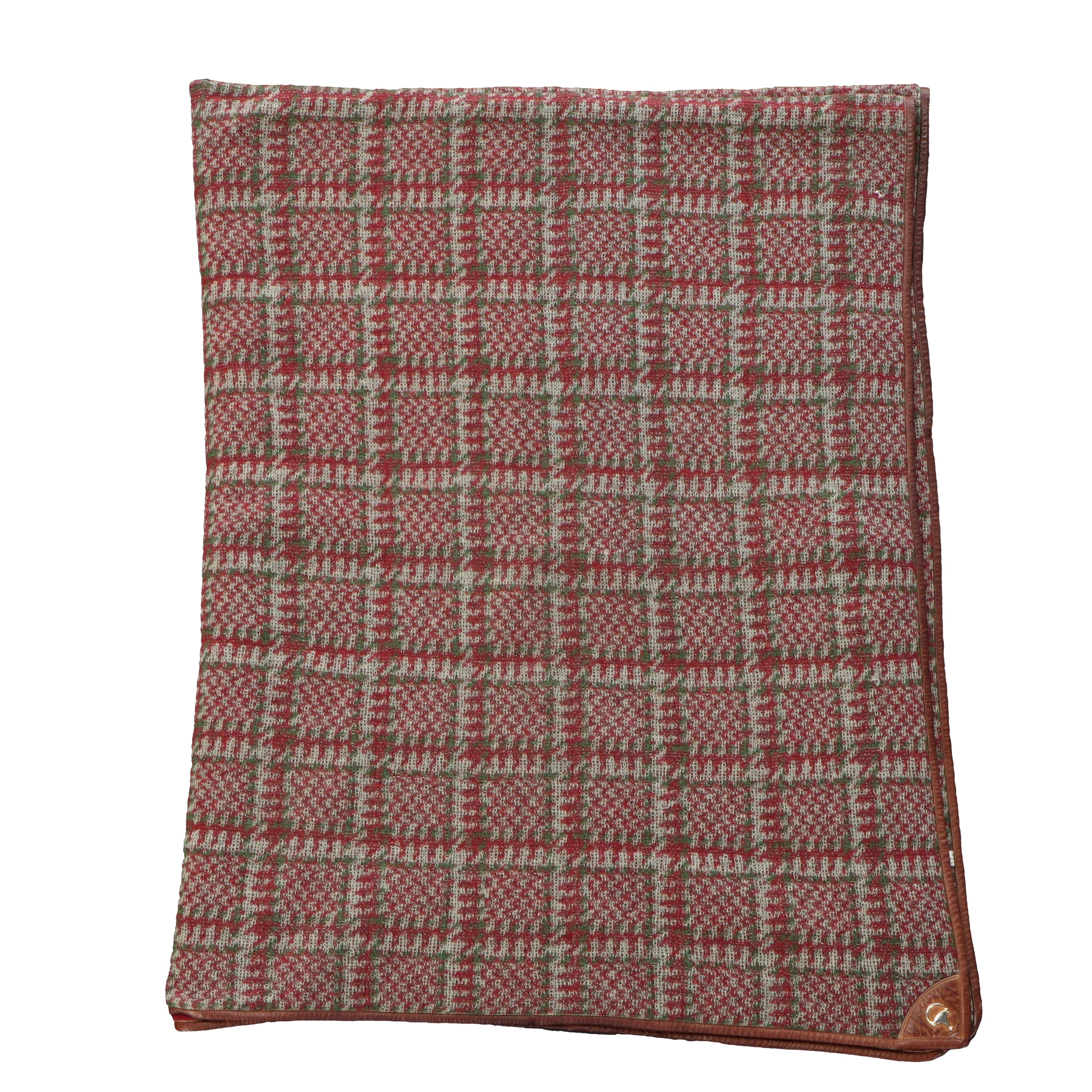 Gucci Italian Made Leather Trimmed Wool Blanket