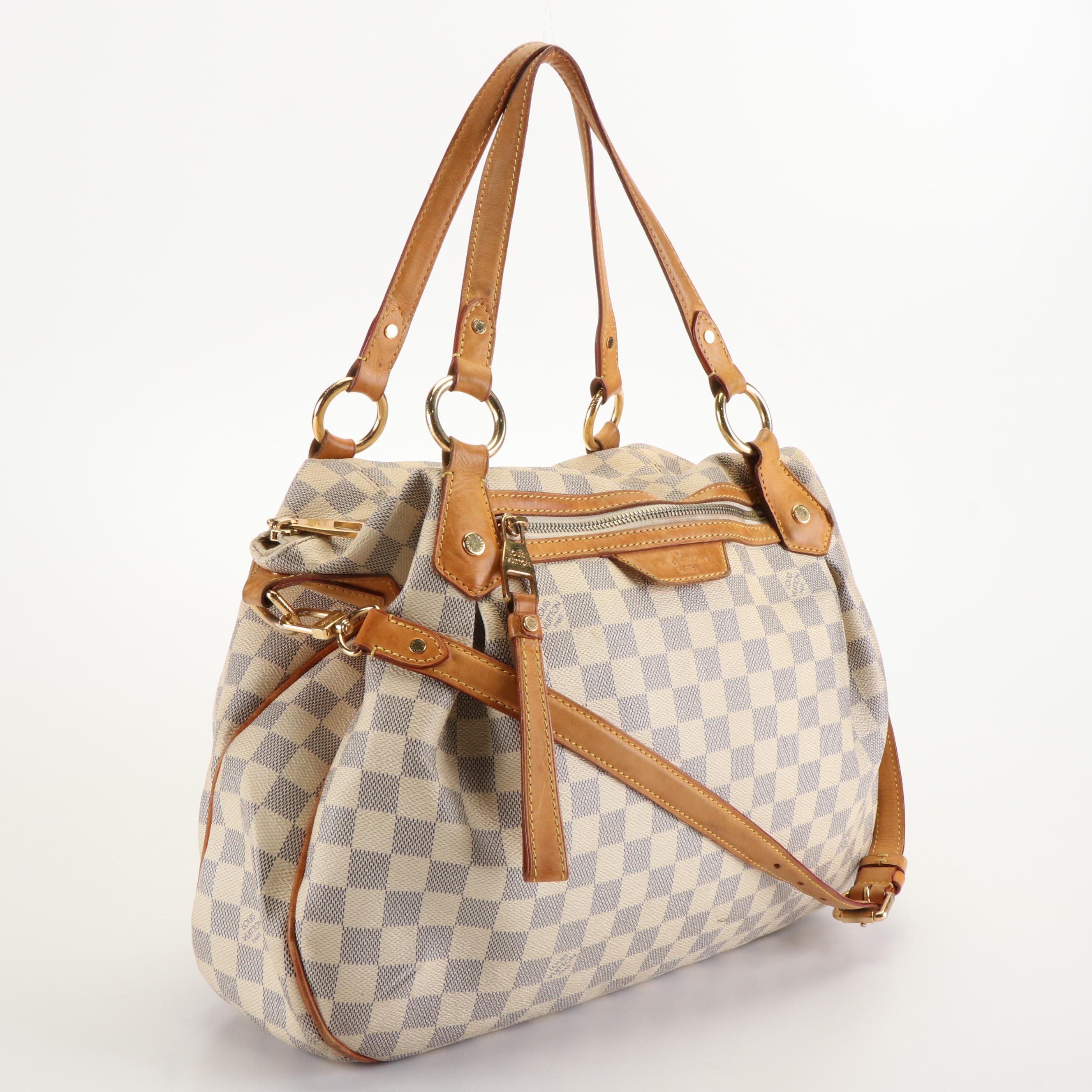 Louis Vuitton Evora Shoulder Bag in Damier Azur Coated Canvas