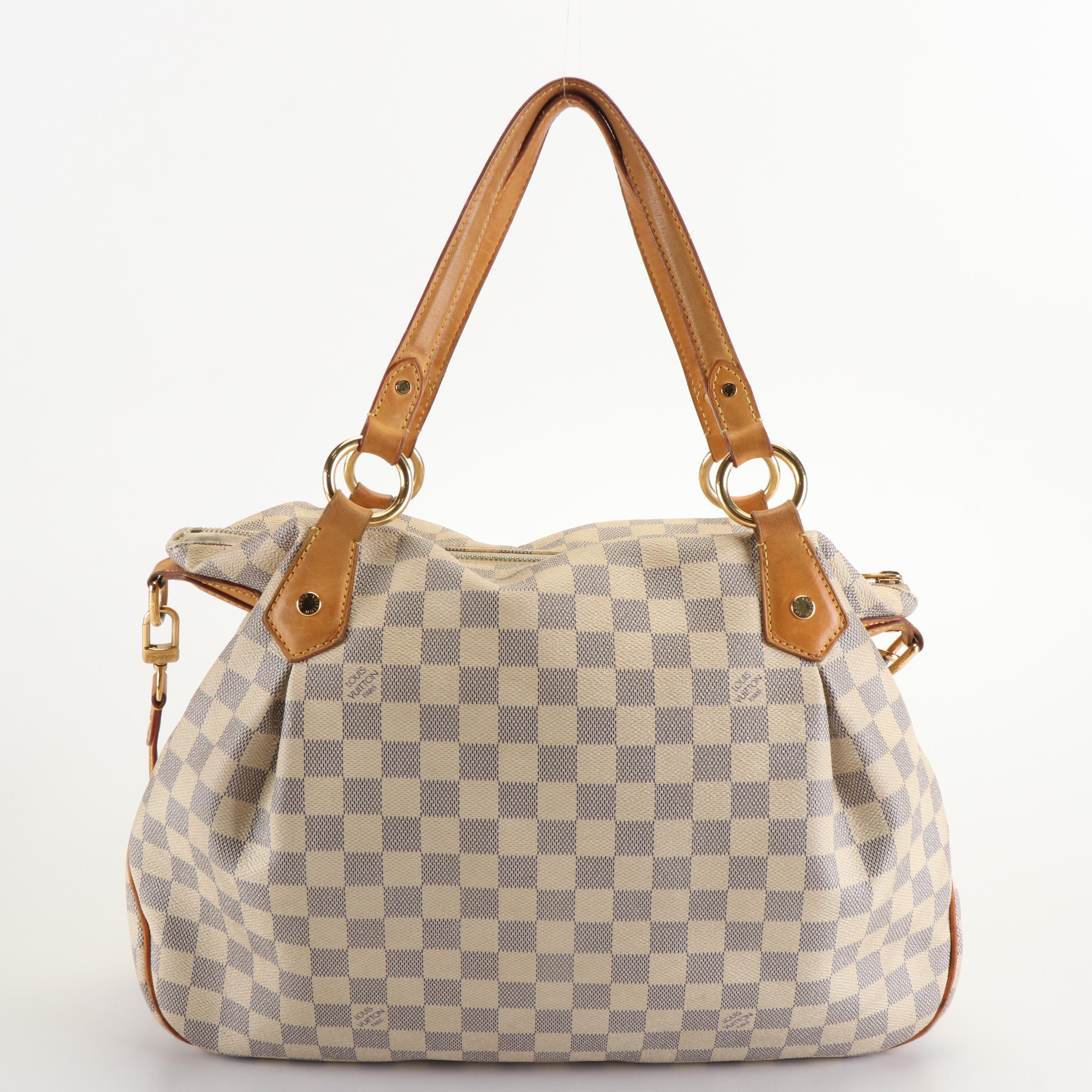 Louis Vuitton Evora Shoulder Bag in Damier Azur Coated Canvas