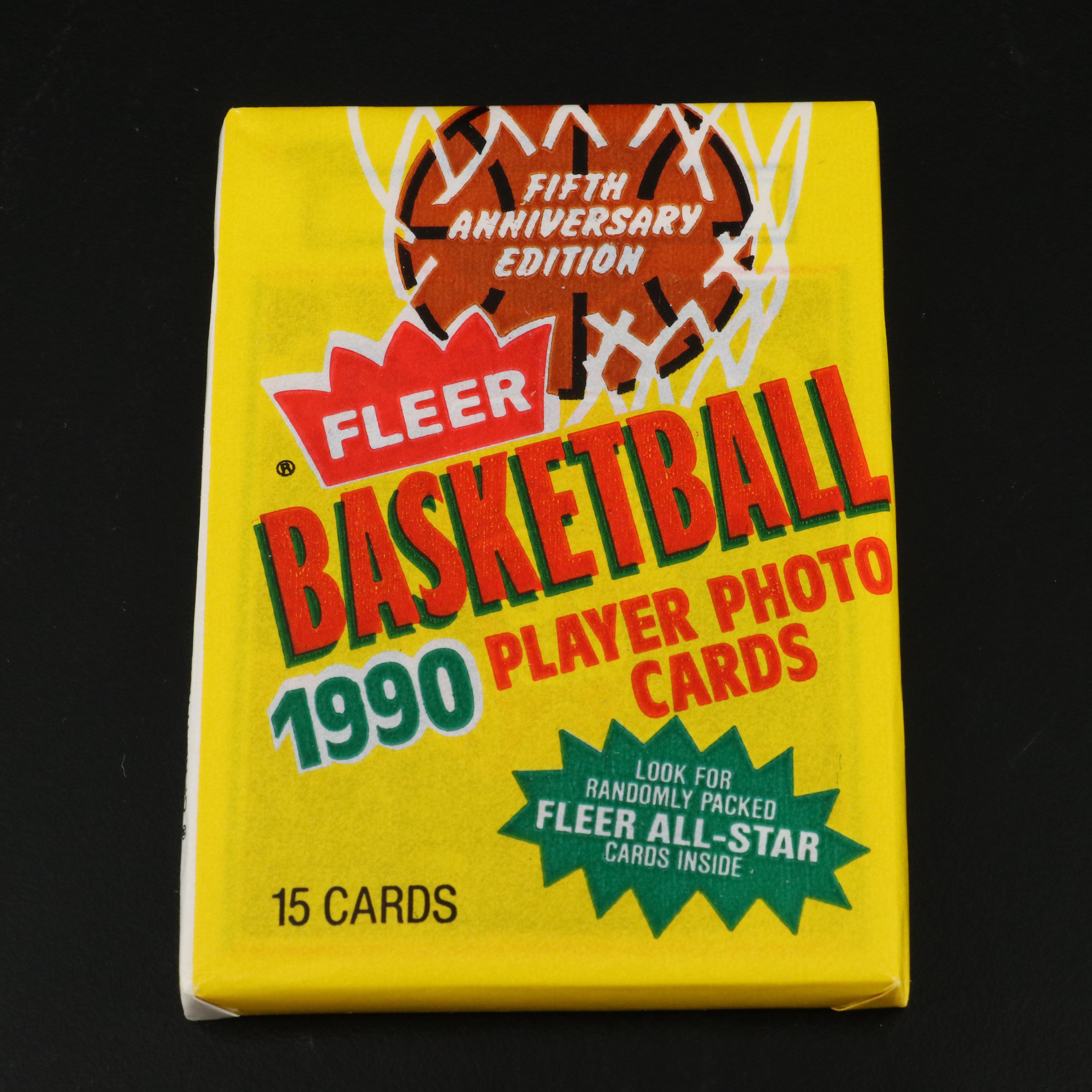 1990 Fleer Sealed Basketball Card Wax Packs with Original Boxes