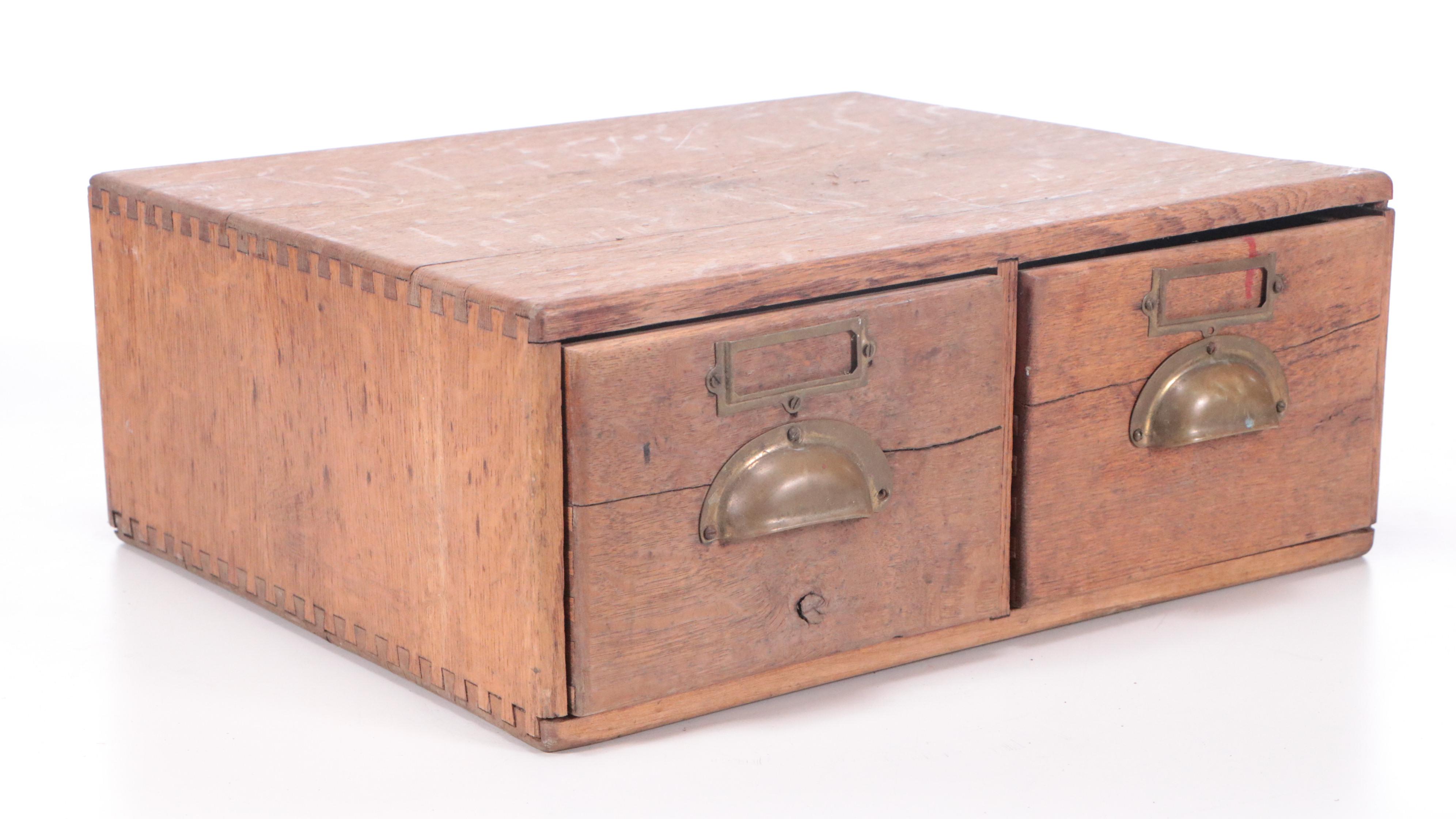 Harry C. Hedberg Wood and Metal Three-Tiered Paper Tray with More