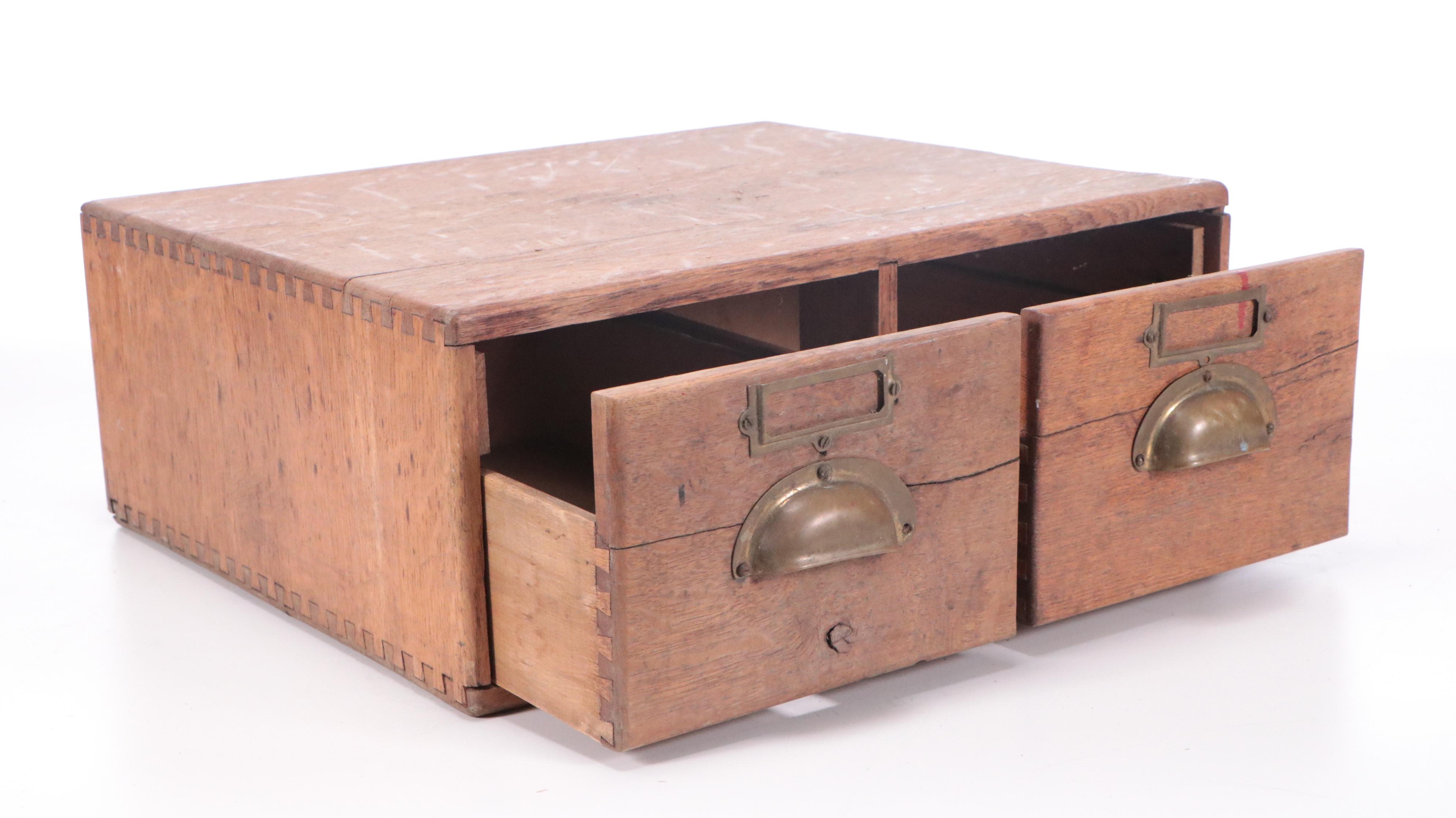 Harry C. Hedberg Wood and Metal Three-Tiered Paper Tray with More