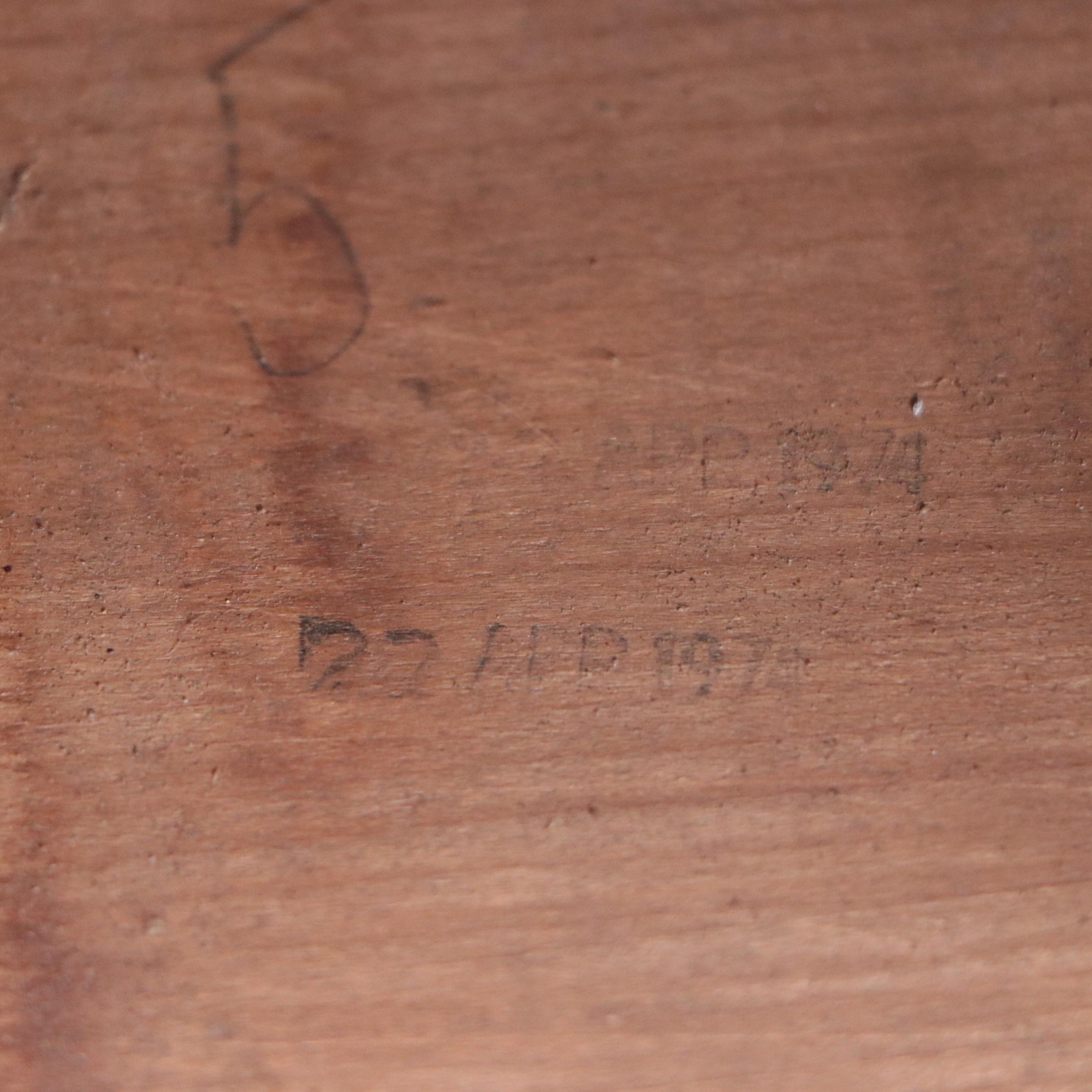 Harry C. Hedberg Wood and Metal Three-Tiered Paper Tray with More