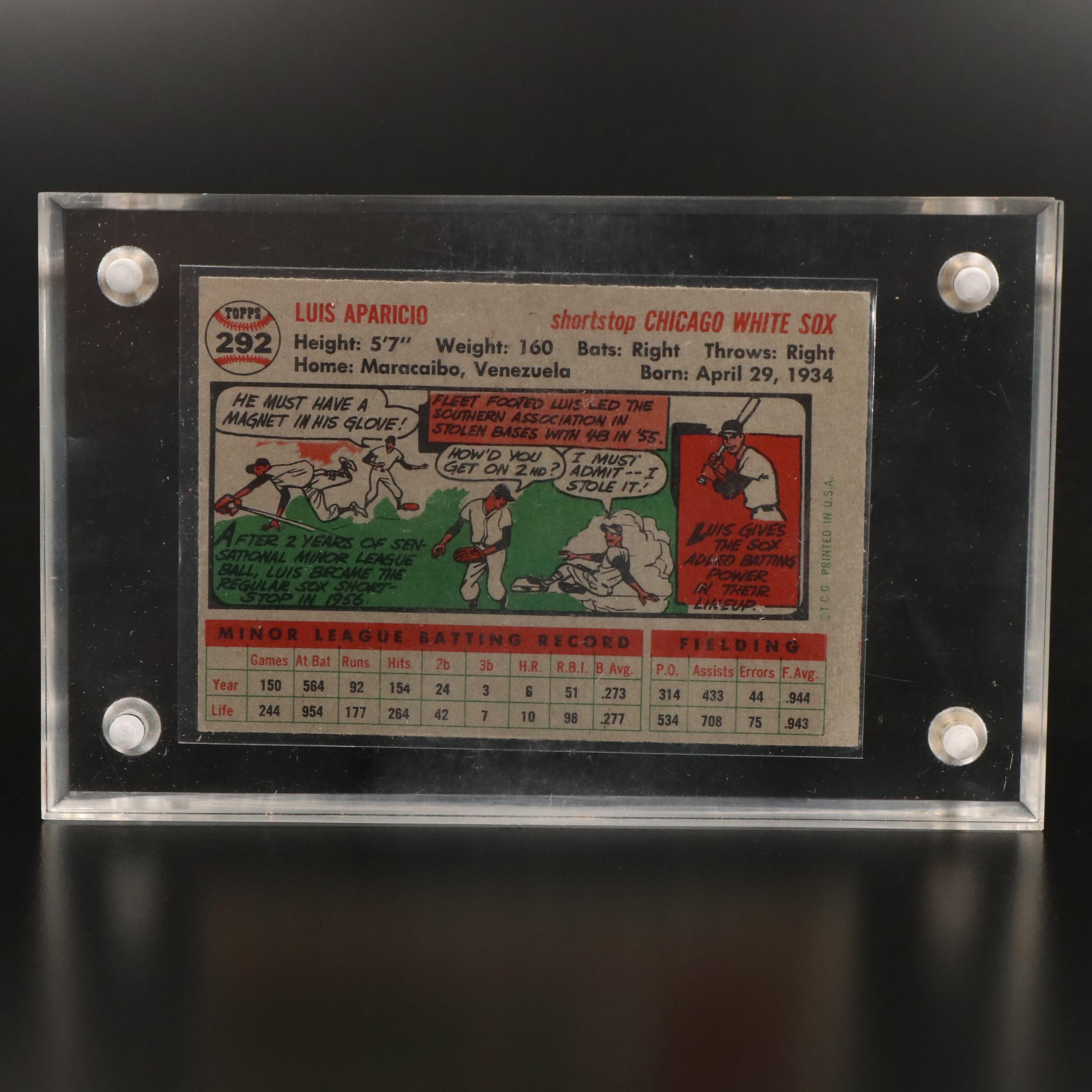 1956 Topps Luis Aparicio Chicago White Sox Rookie Baseball Card