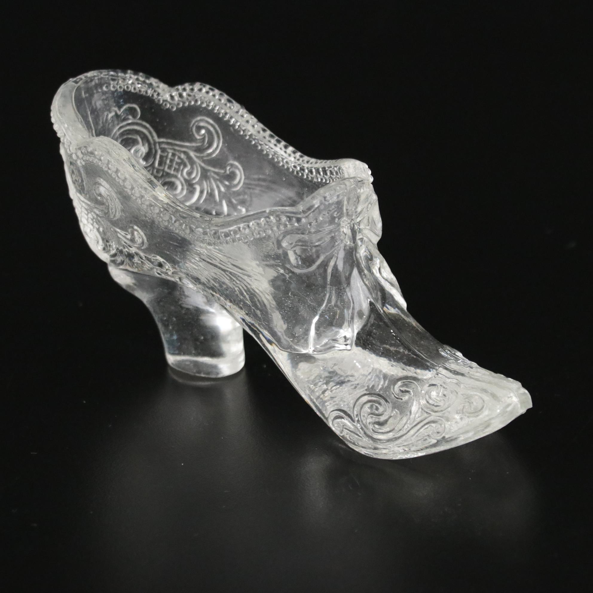 Fenton Yellow Hobnail Cat Head with Opalescent and Clear Glass Slippers