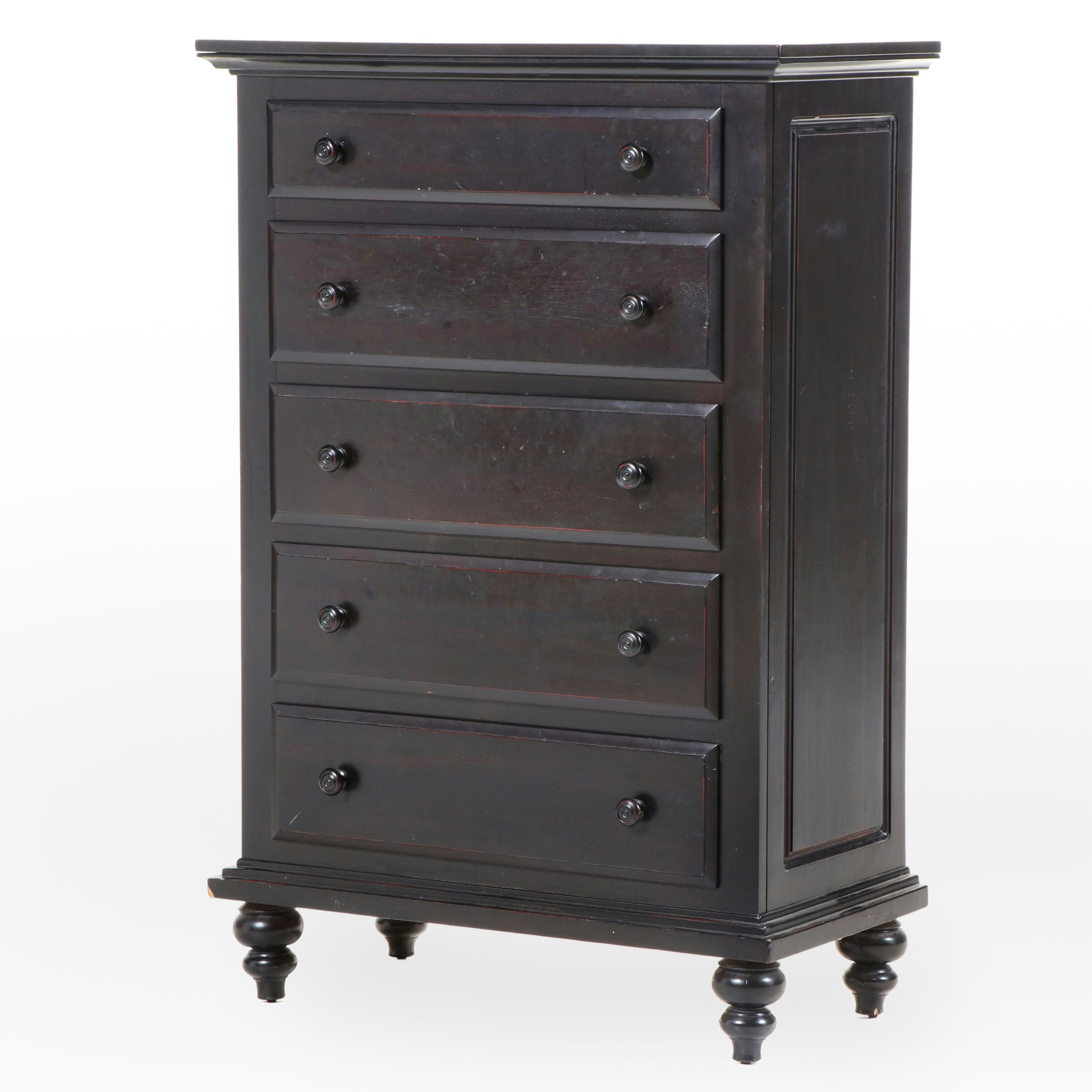 Legacy Traditions Ebonized Five-Drawer Hinged-Top Dresser