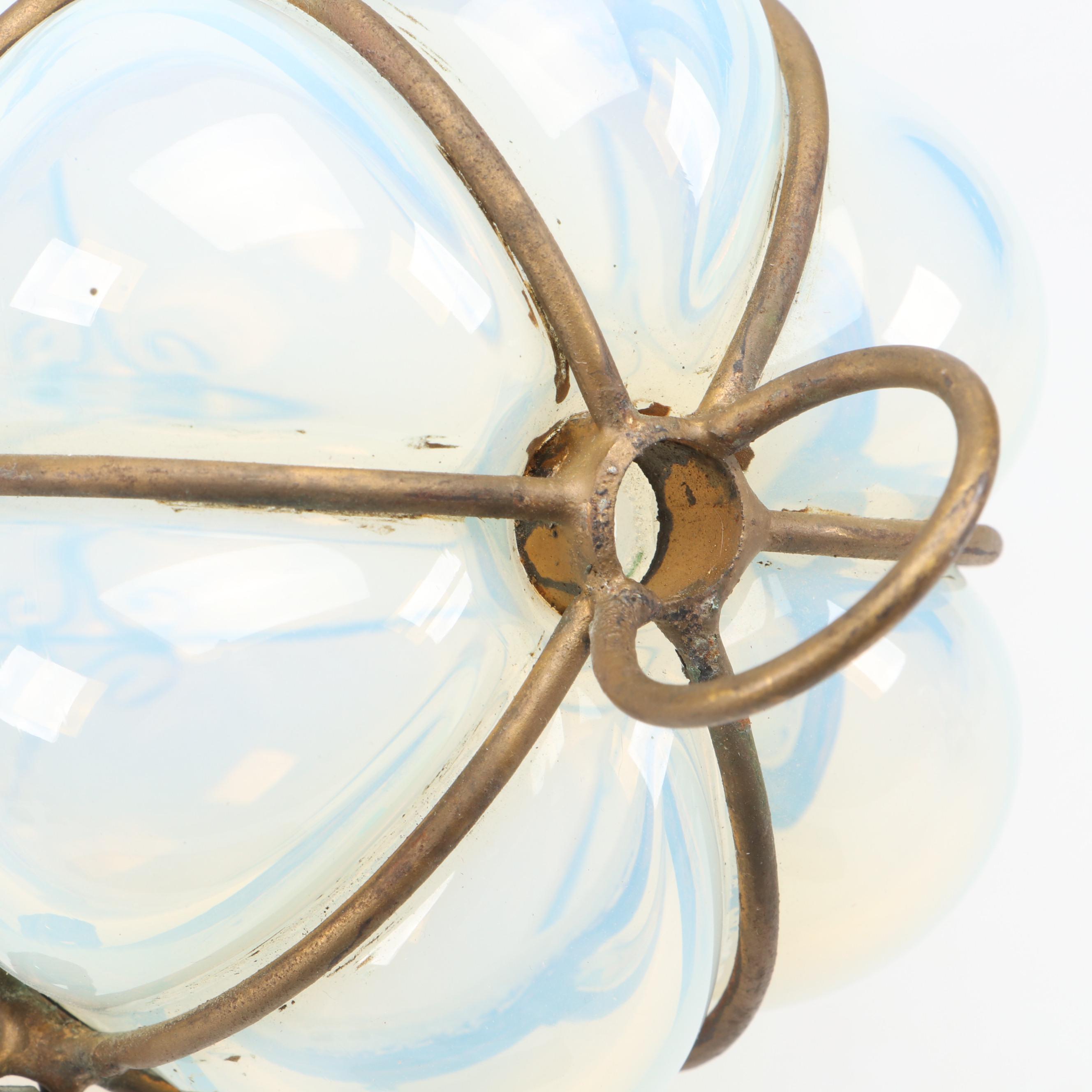 Mexican Iridescent Bubble Glass Pendant Light