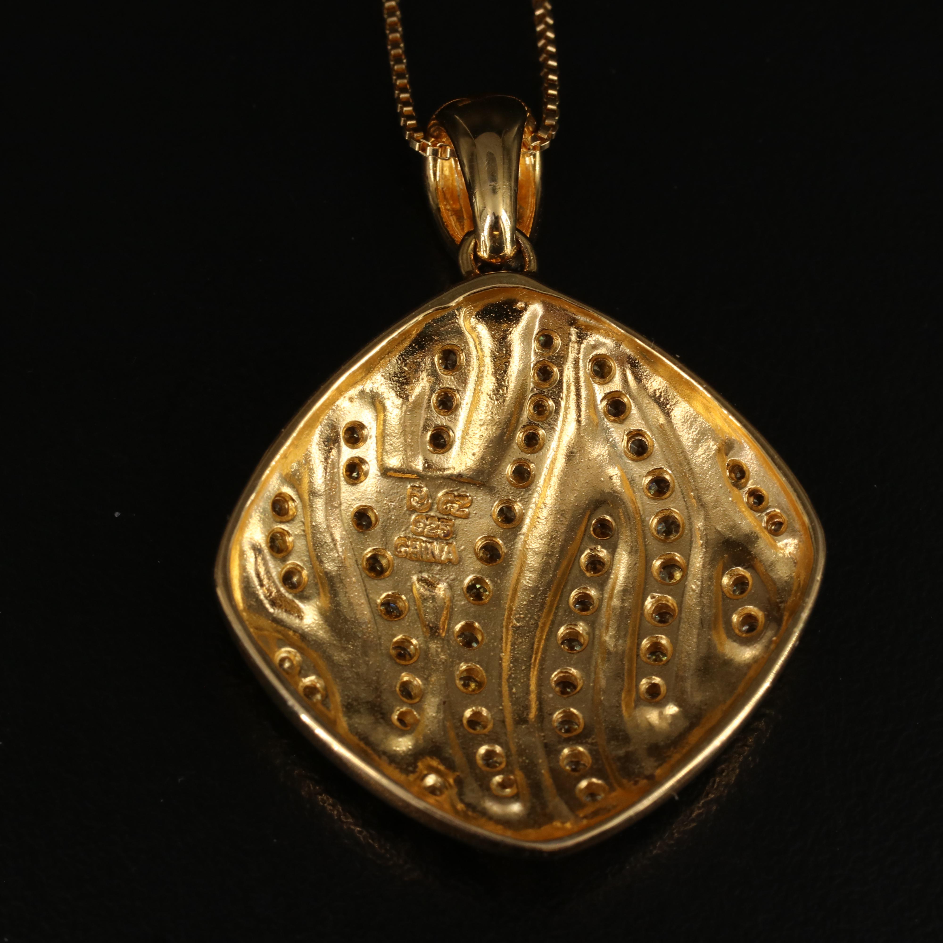 Sterling Enamel and CZ Necklace and Earring Set