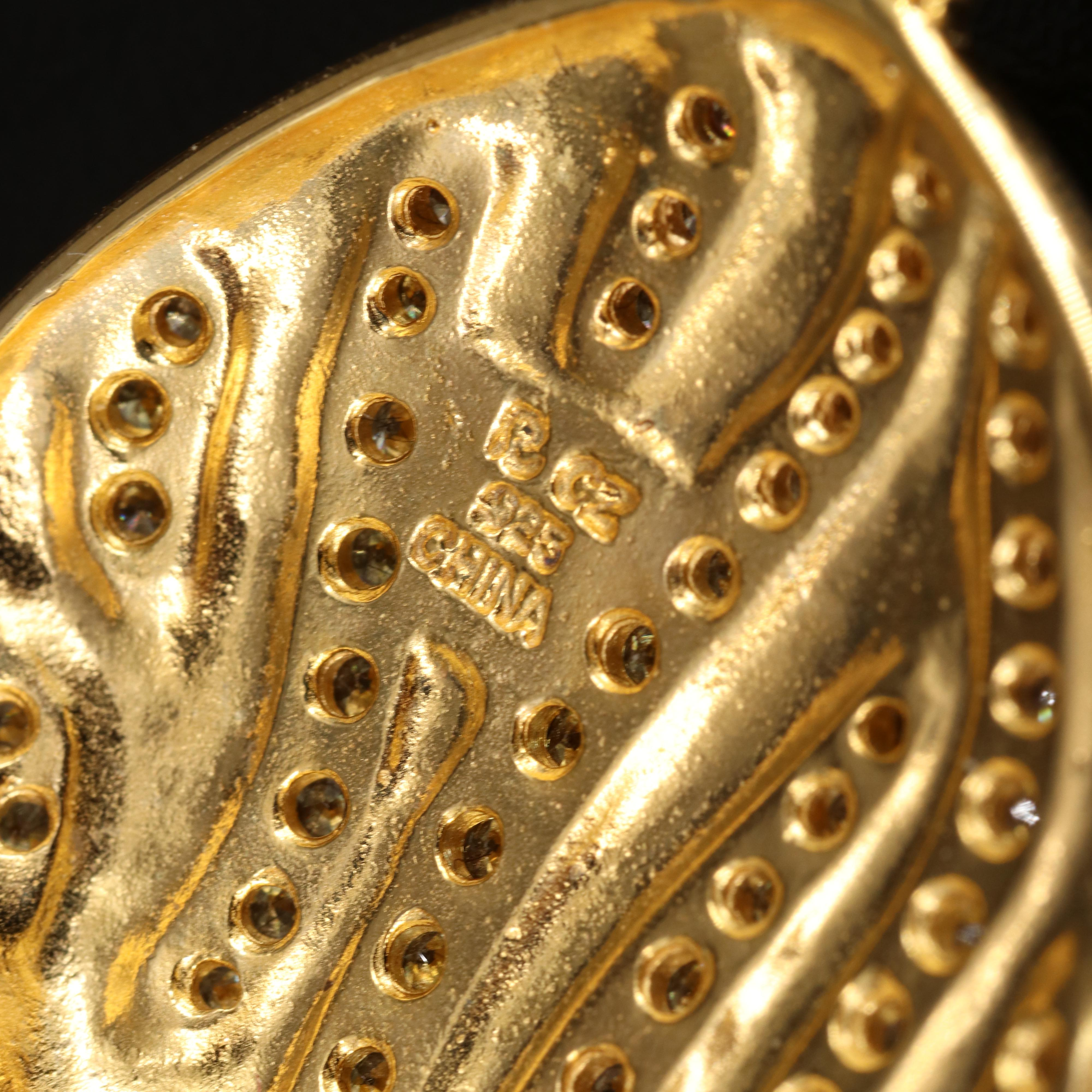 Sterling Enamel and CZ Necklace and Earring Set