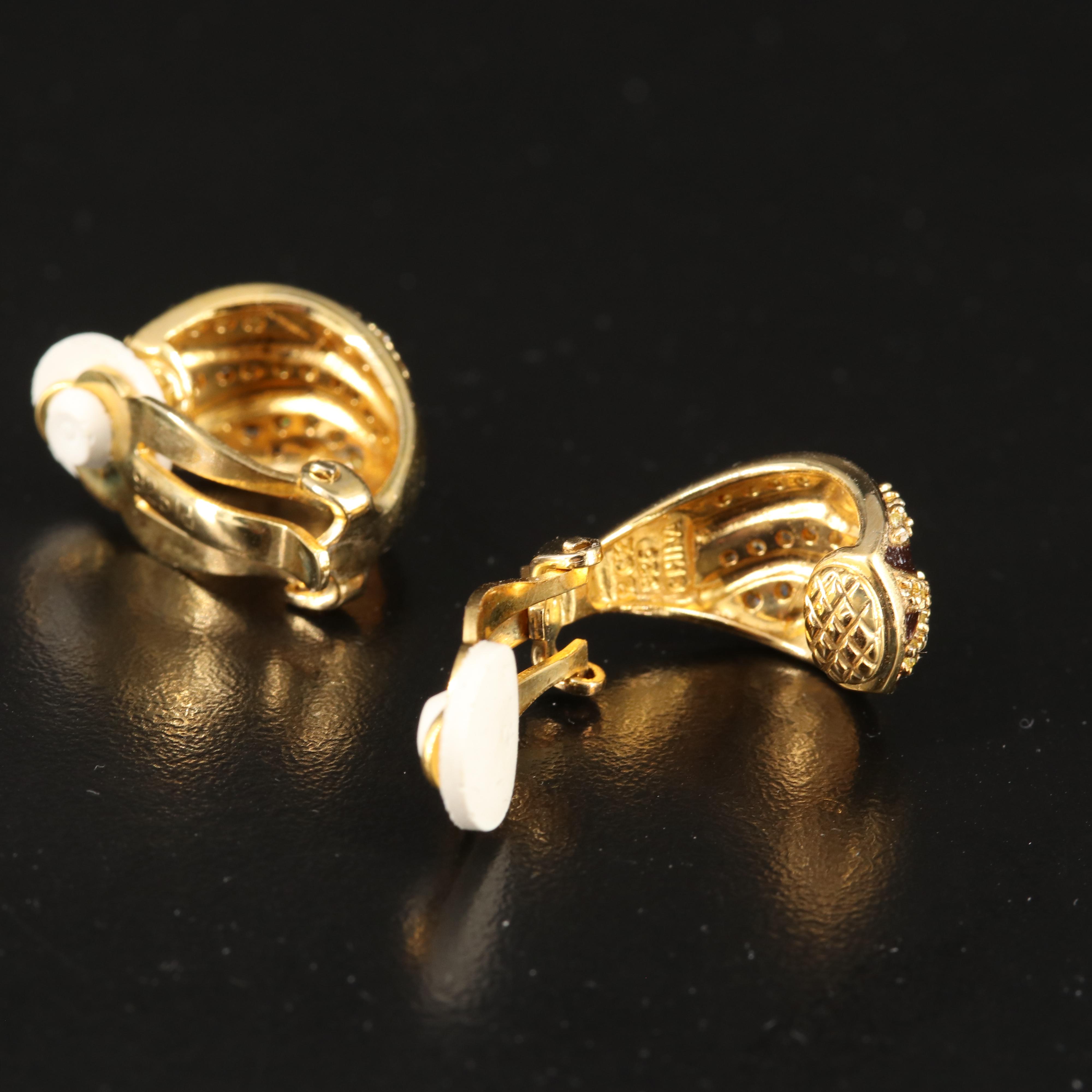 Sterling Enamel and CZ Necklace and Earring Set