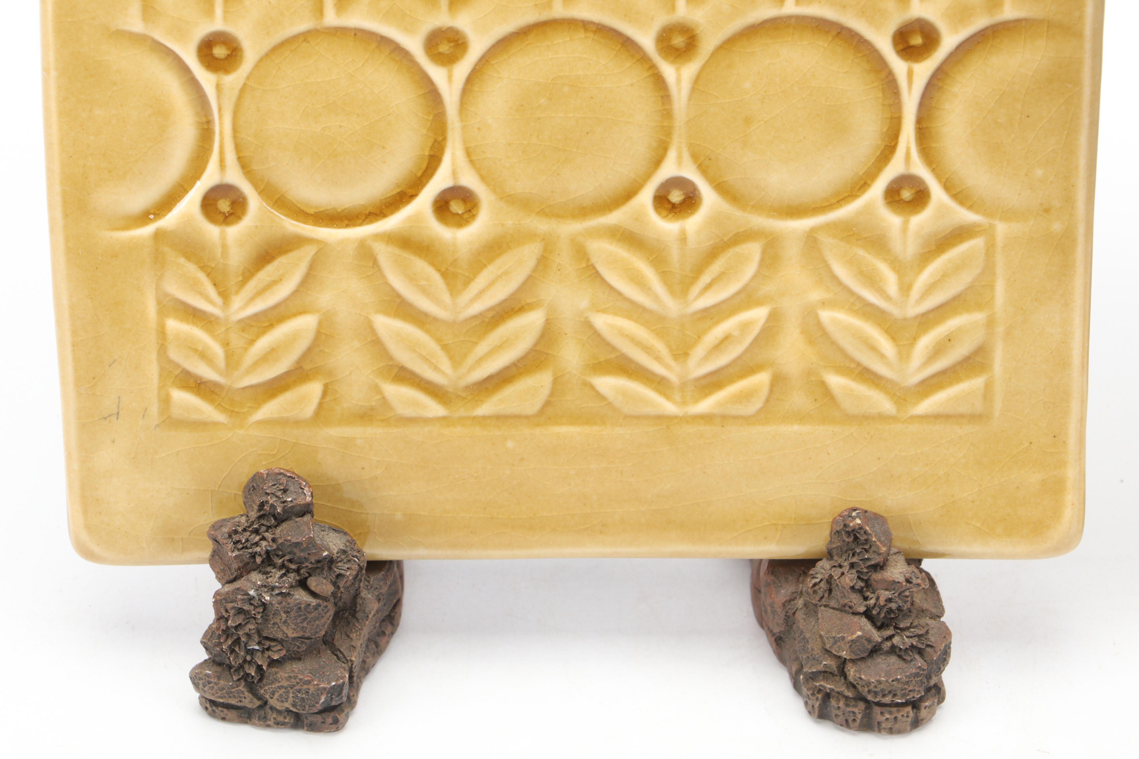 Lisa Rader Organic Ceramics Decorative Tile with Other Ceramic Vase