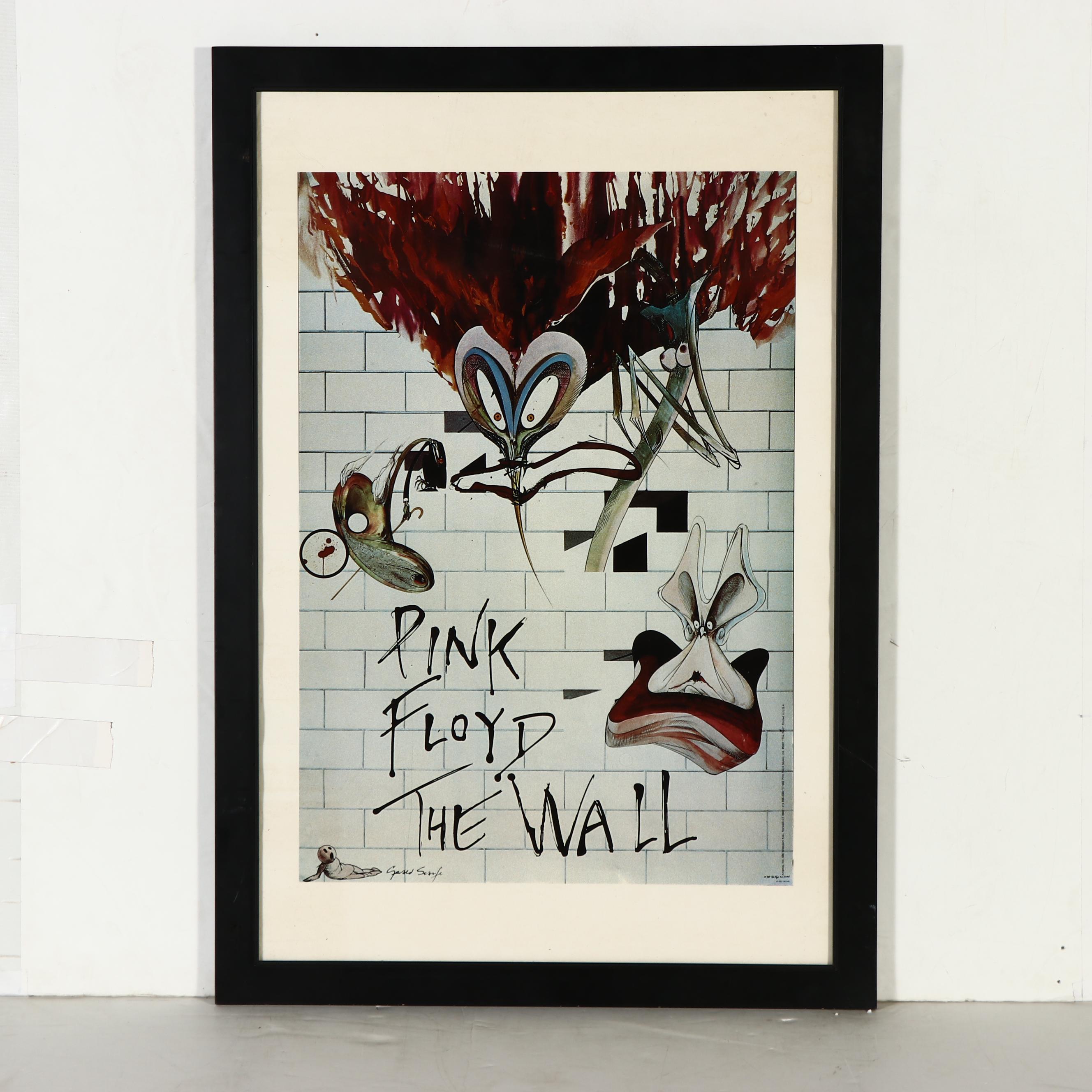 First U.S. Pressing Pink Floyd "The Wall" 1979 Vinyl Record and Poster