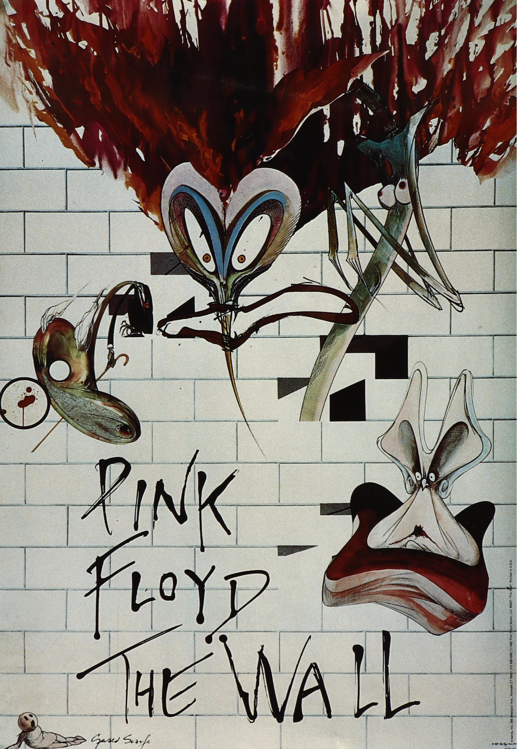 First U.S. Pressing Pink Floyd "The Wall" 1979 Vinyl Record and Poster