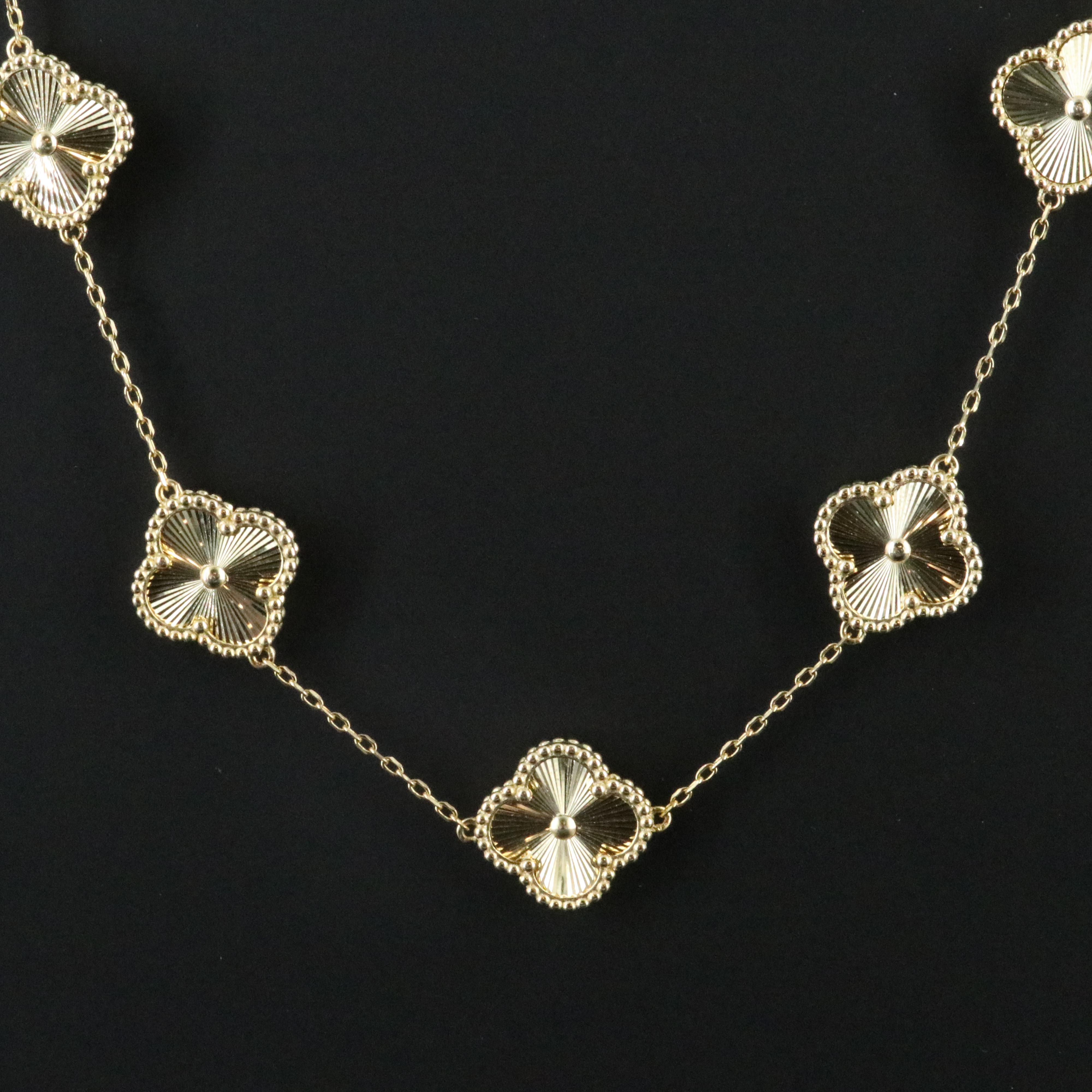 Sterling Quatrefoil Station Necklace