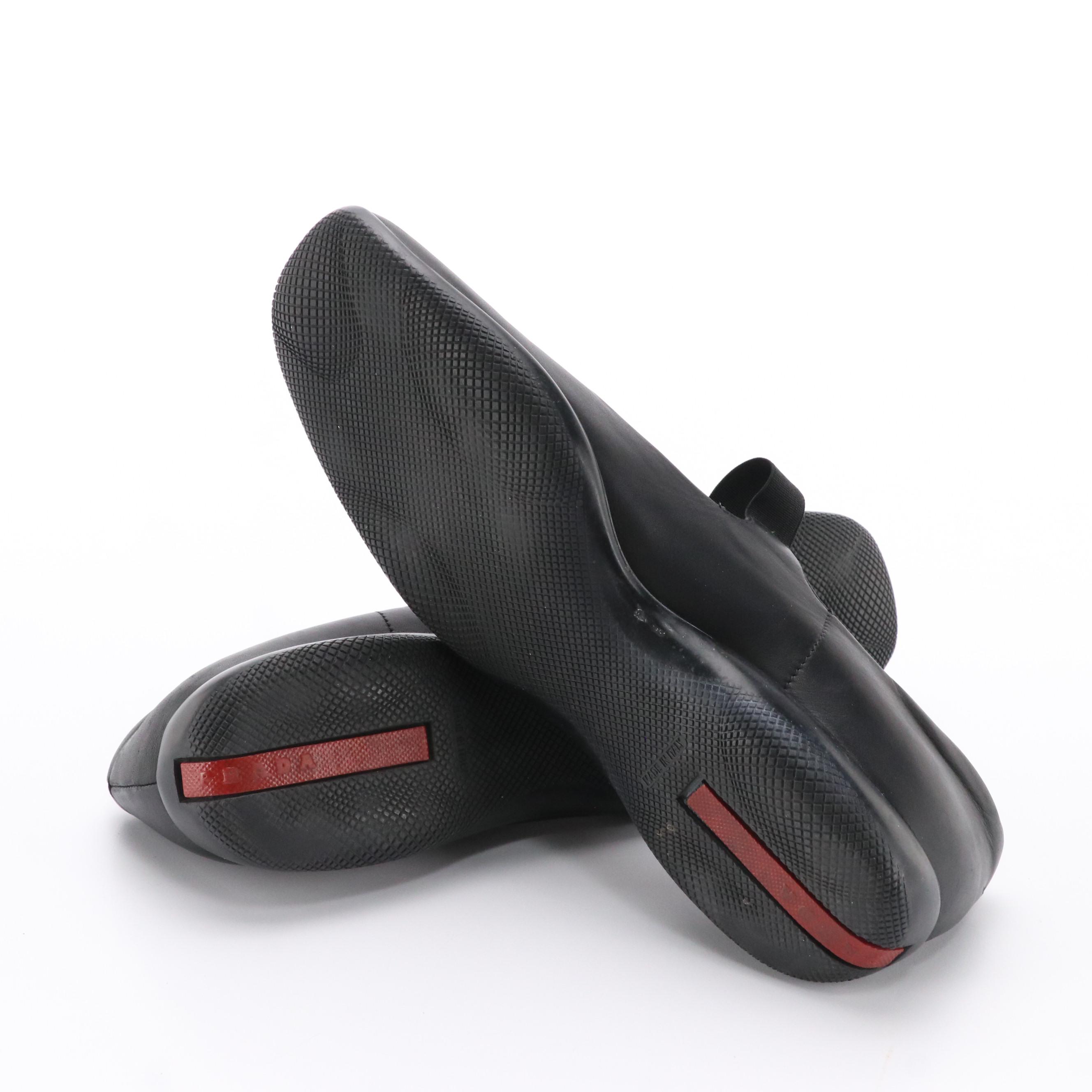 Prada Sport Mary Jane Flats in Leather