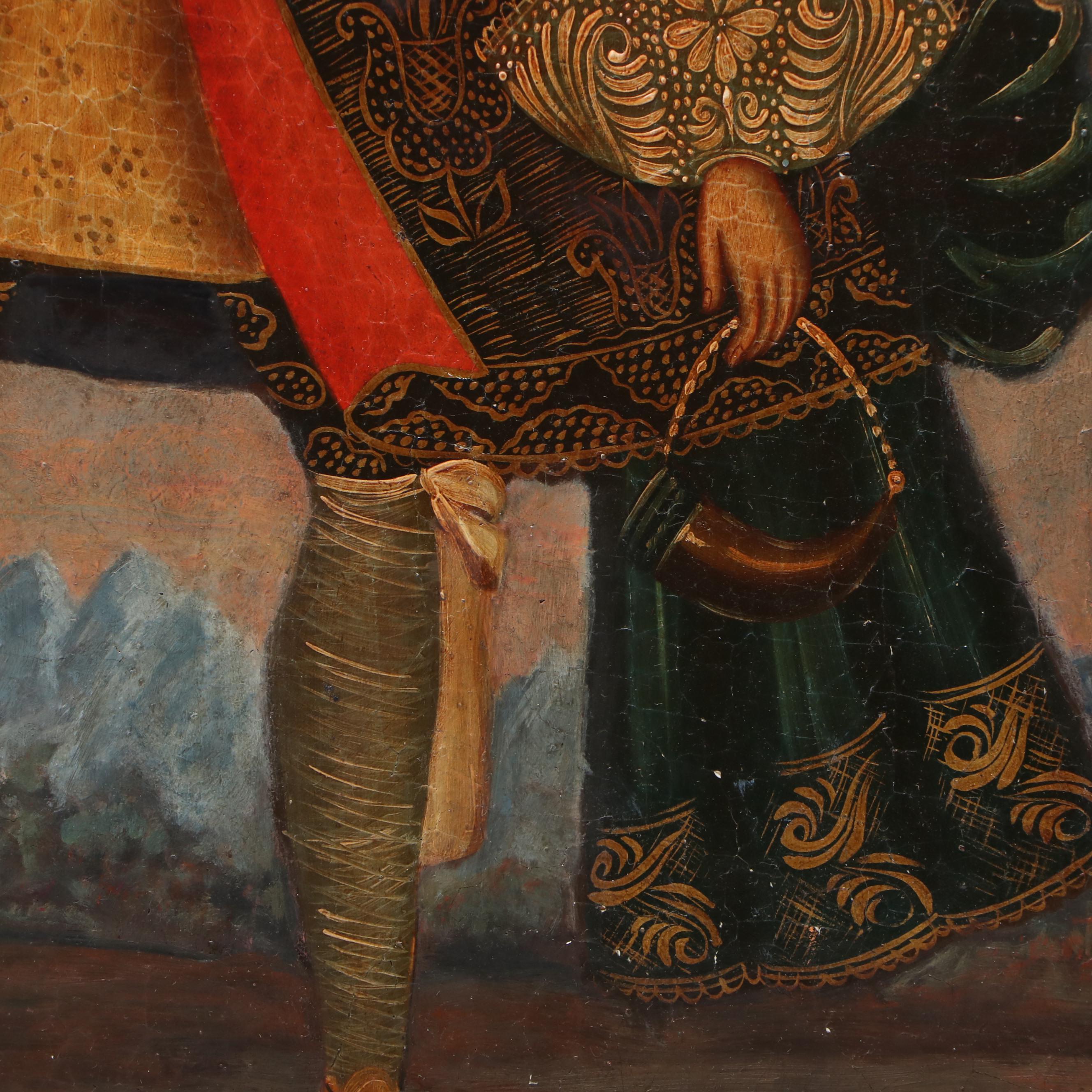 Cuzco School Oil Painting of Archangel