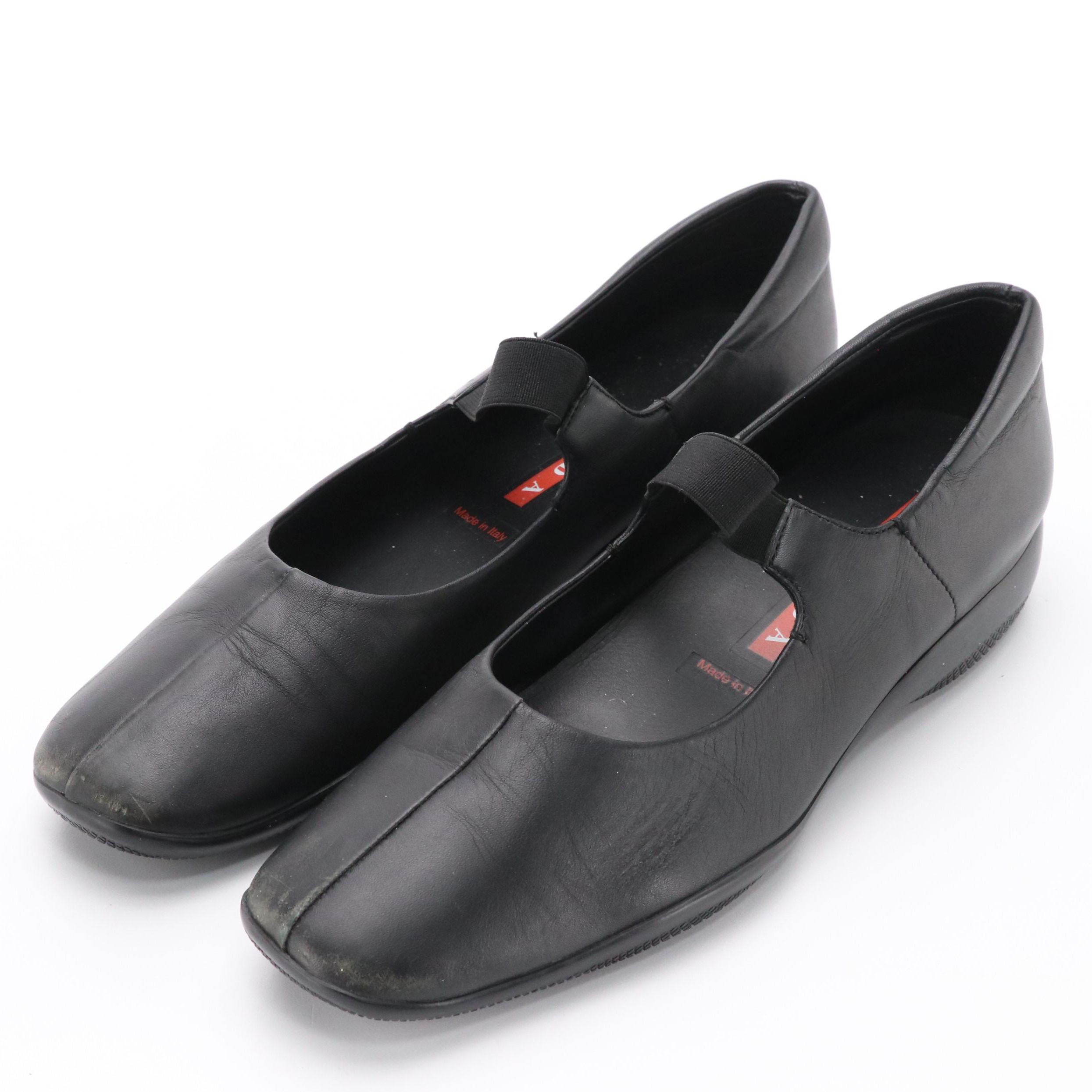 Prada Sport Mary Jane Flats in Leather