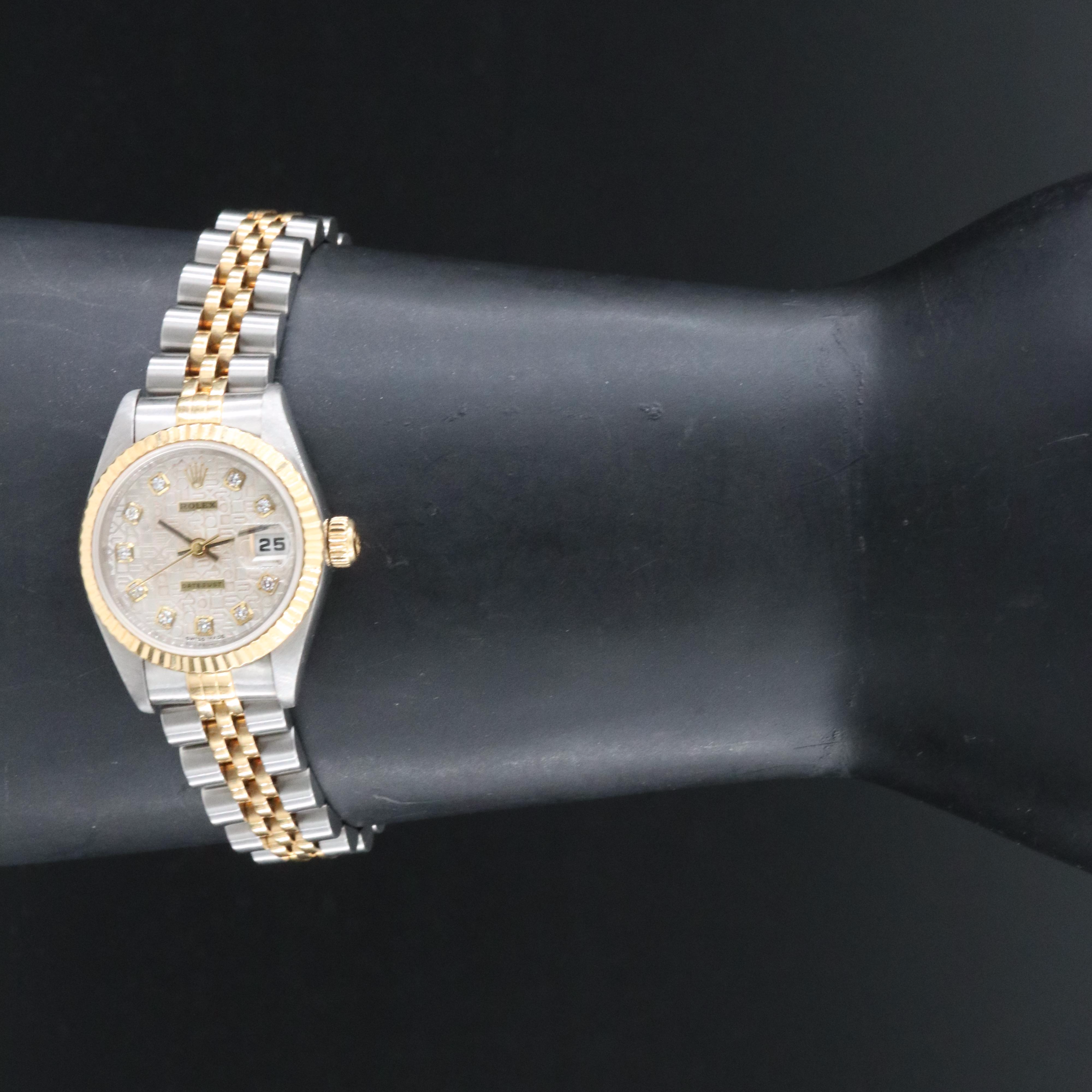 1997 - 1998 Rolex Silver Jubilee Factory Diamond Serti Dial Datejust Watch