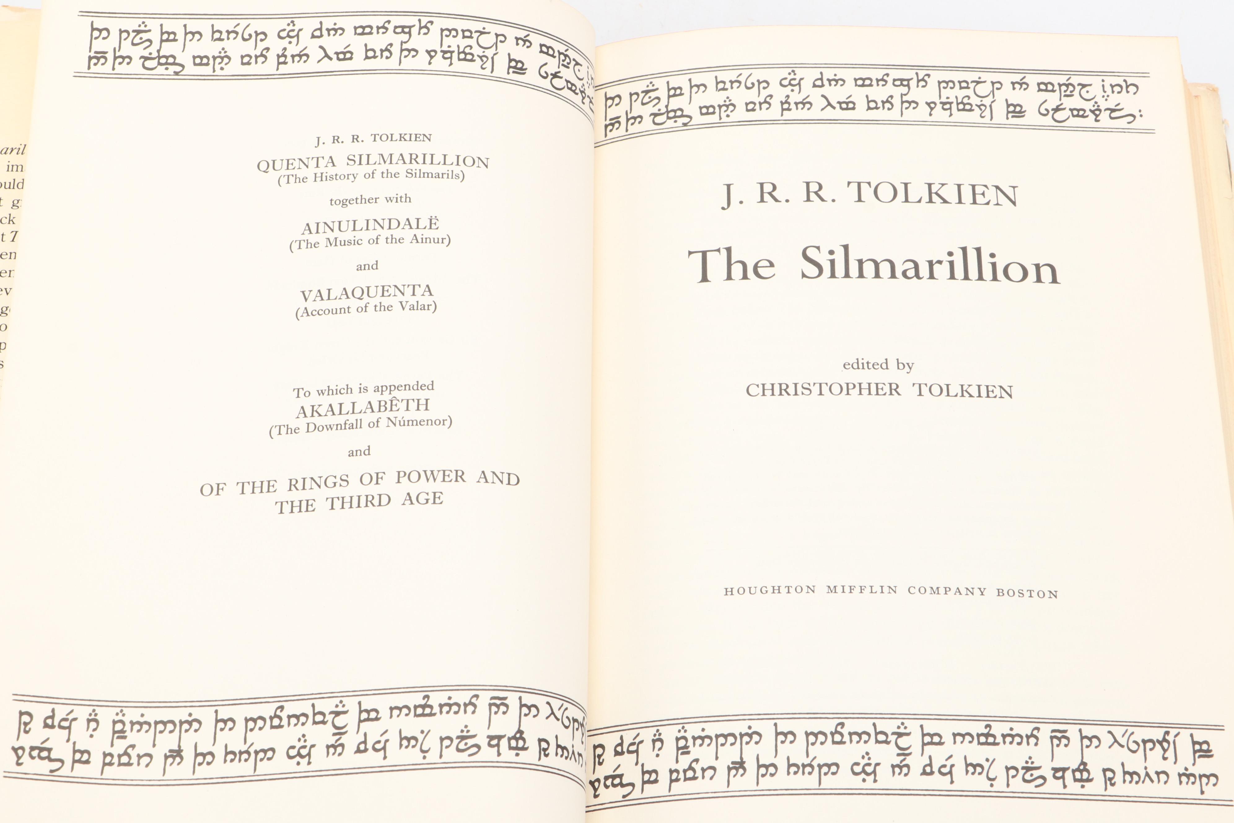 First American Edition "The Silmarillion" by J. R. R. Tolkien with Map, 1977
