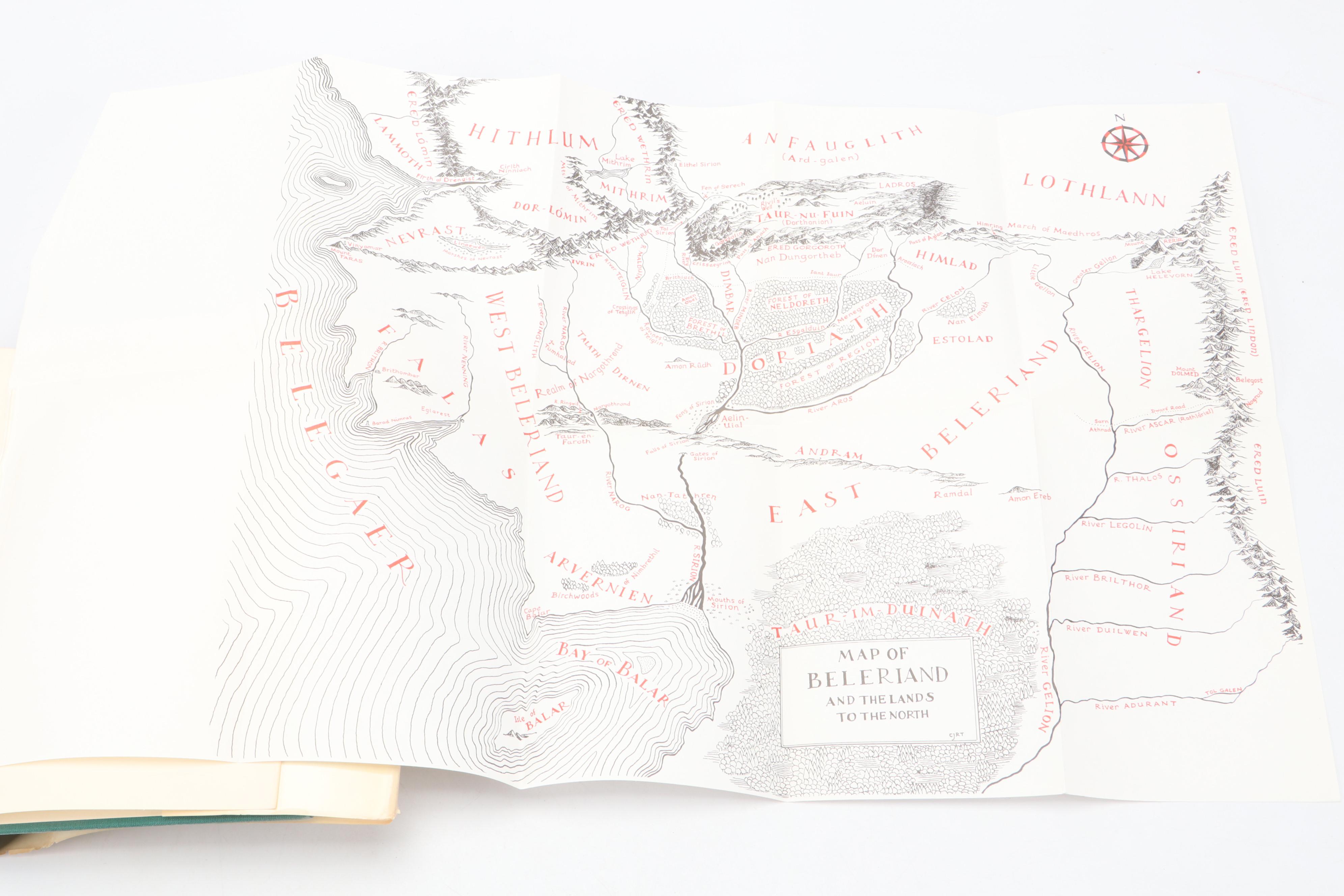 First American Edition "The Silmarillion" by J. R. R. Tolkien with Map, 1977