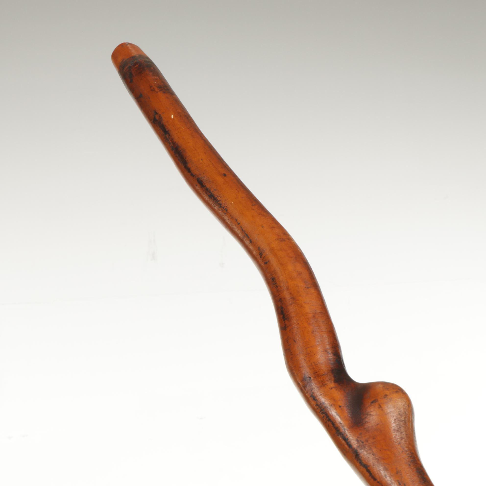 Chinese Carved Cane with Dragon Head Handle
