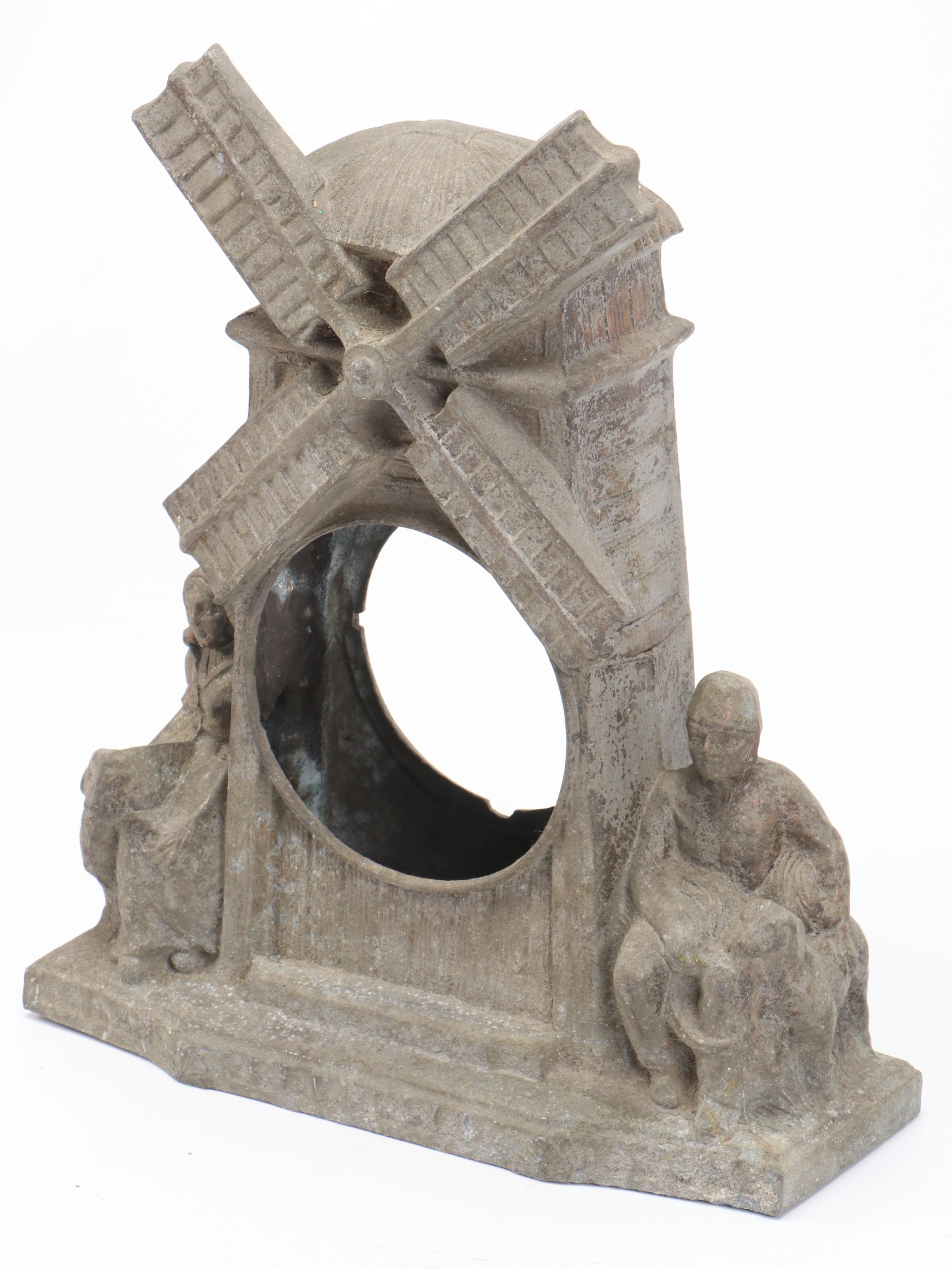 Telechron Chasing Brass Mantel Clock with Bullet Motif and Gibraltar Clock Case