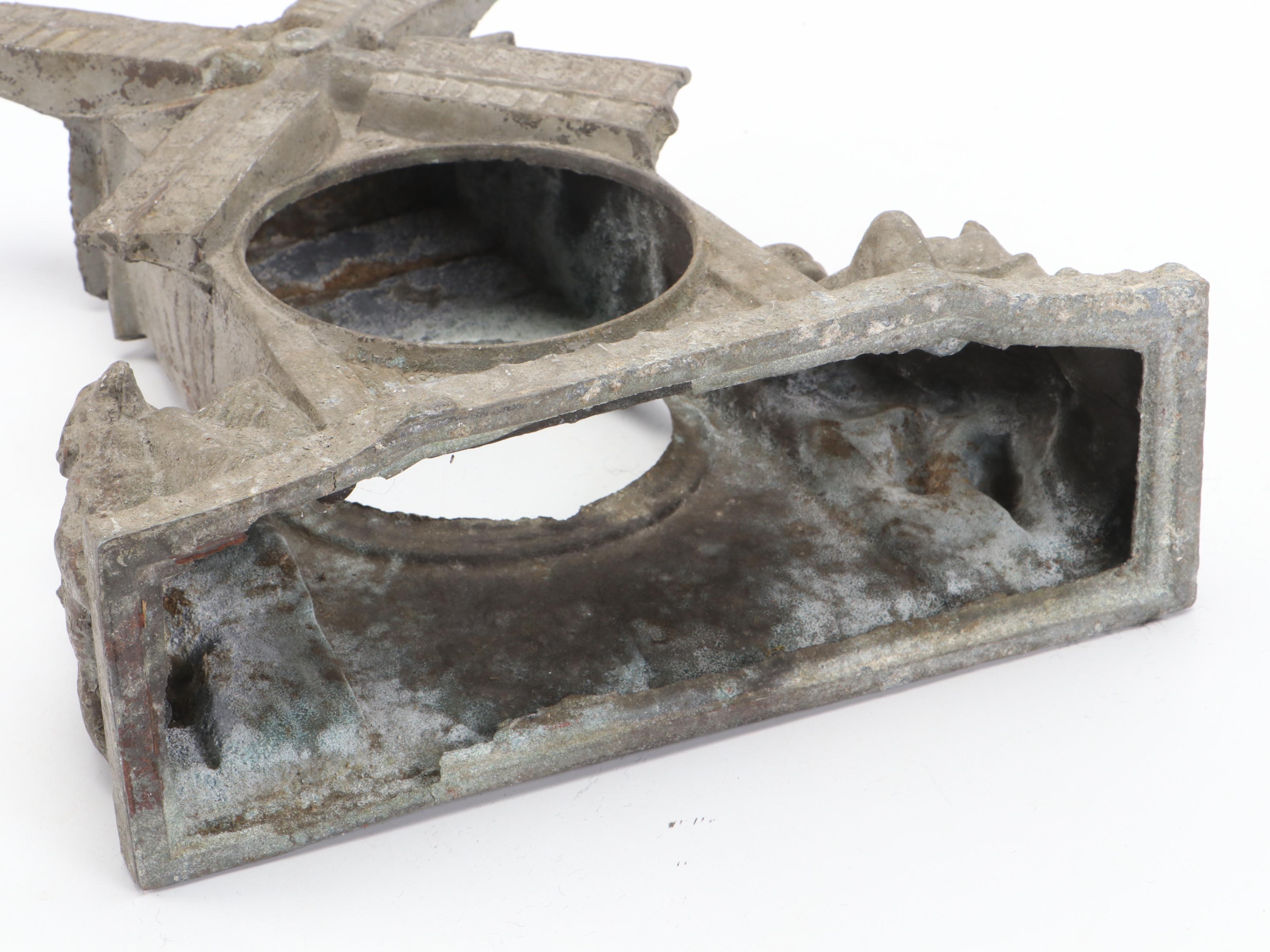 Telechron Chasing Brass Mantel Clock with Bullet Motif and Gibraltar Clock Case