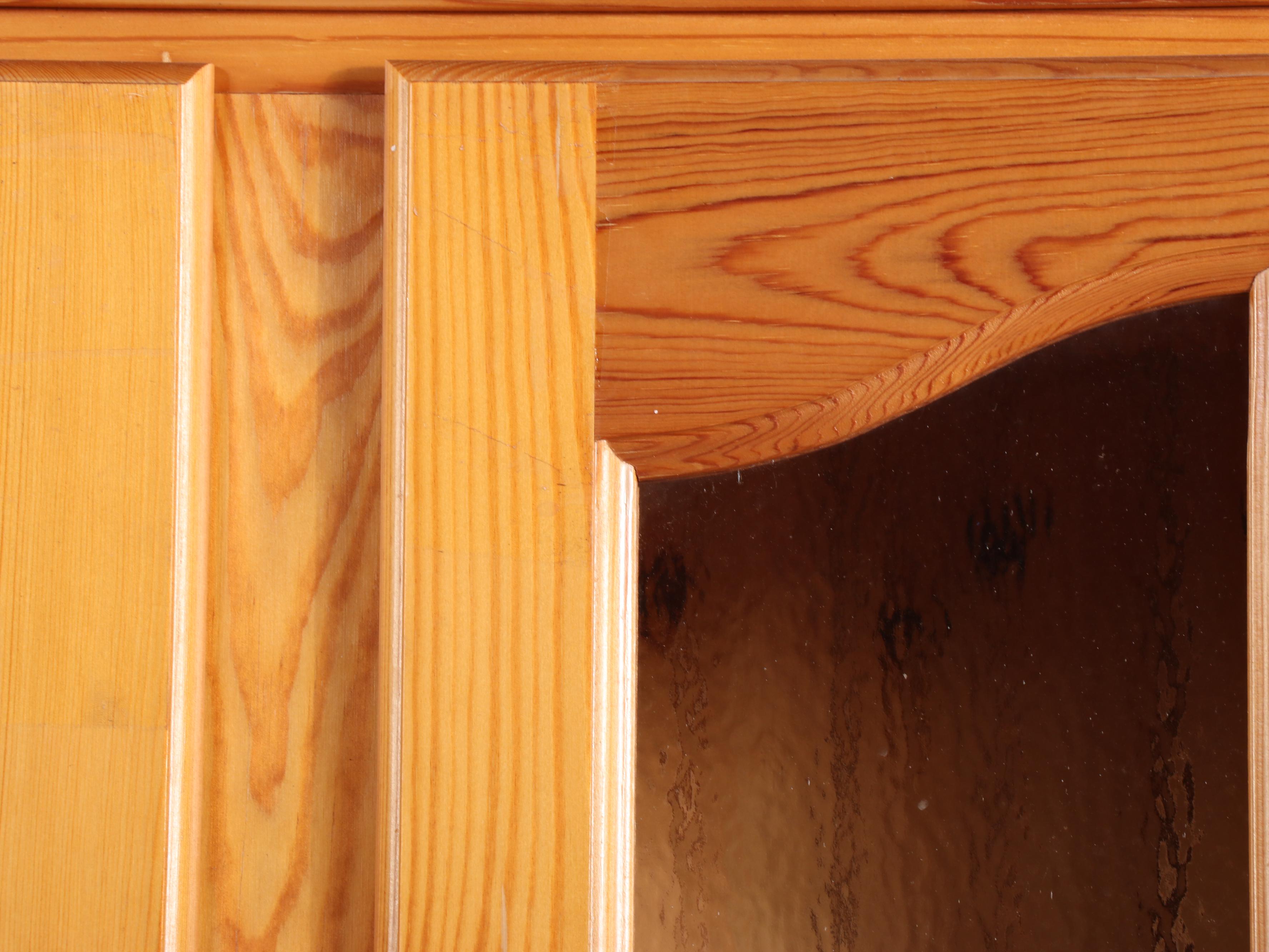 Colonial Style Pine Stepback Cupboard, Late 20th Century