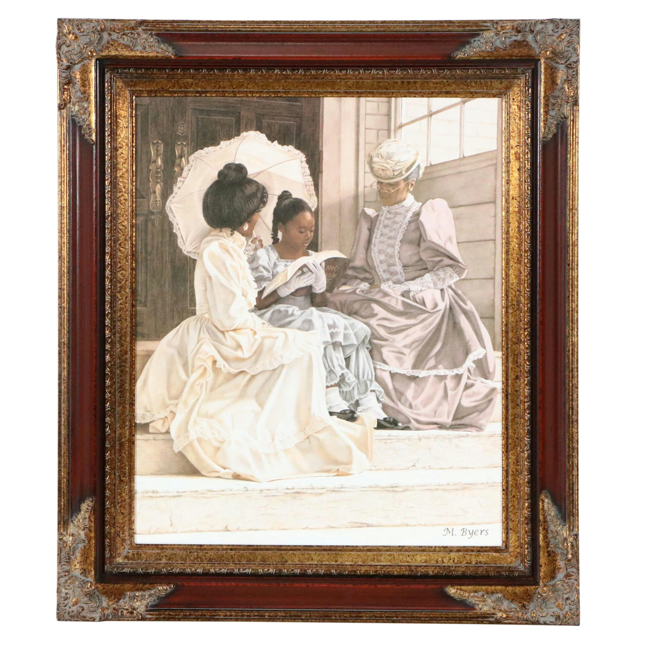 Offset Lithograph After Melinda Byers "Three Generations"