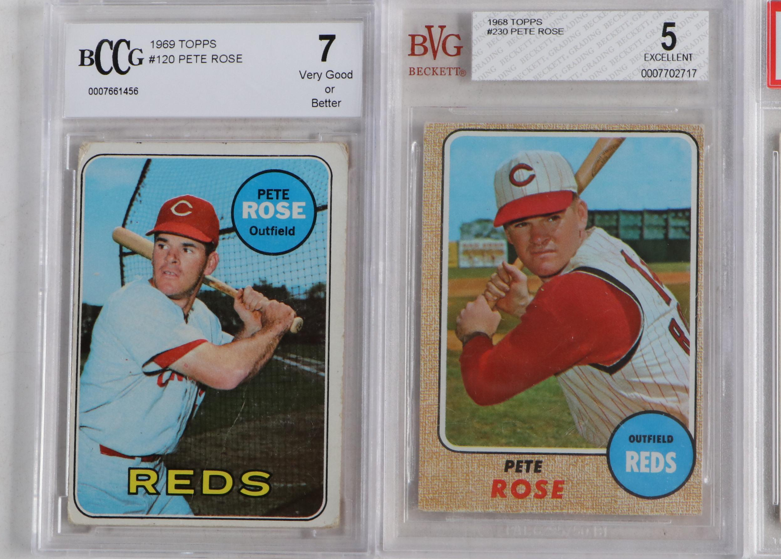 1960s Topps Pete Rose Graded Cincinnati Reds Baseball Cards