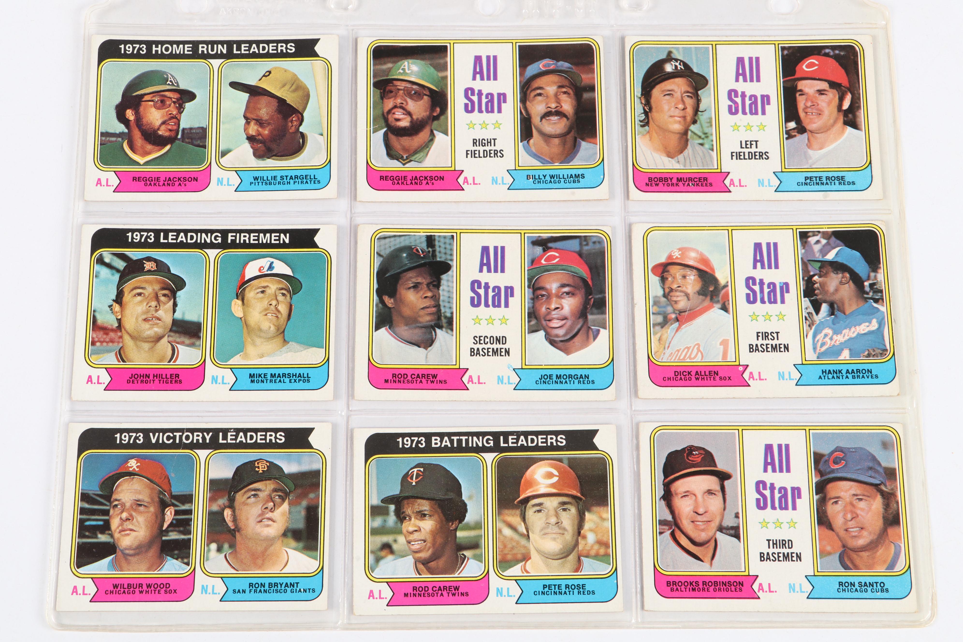 Topps Baseball Cards Featuring Hank Aaron, Bob Gibson, and More, 1970s-1980s