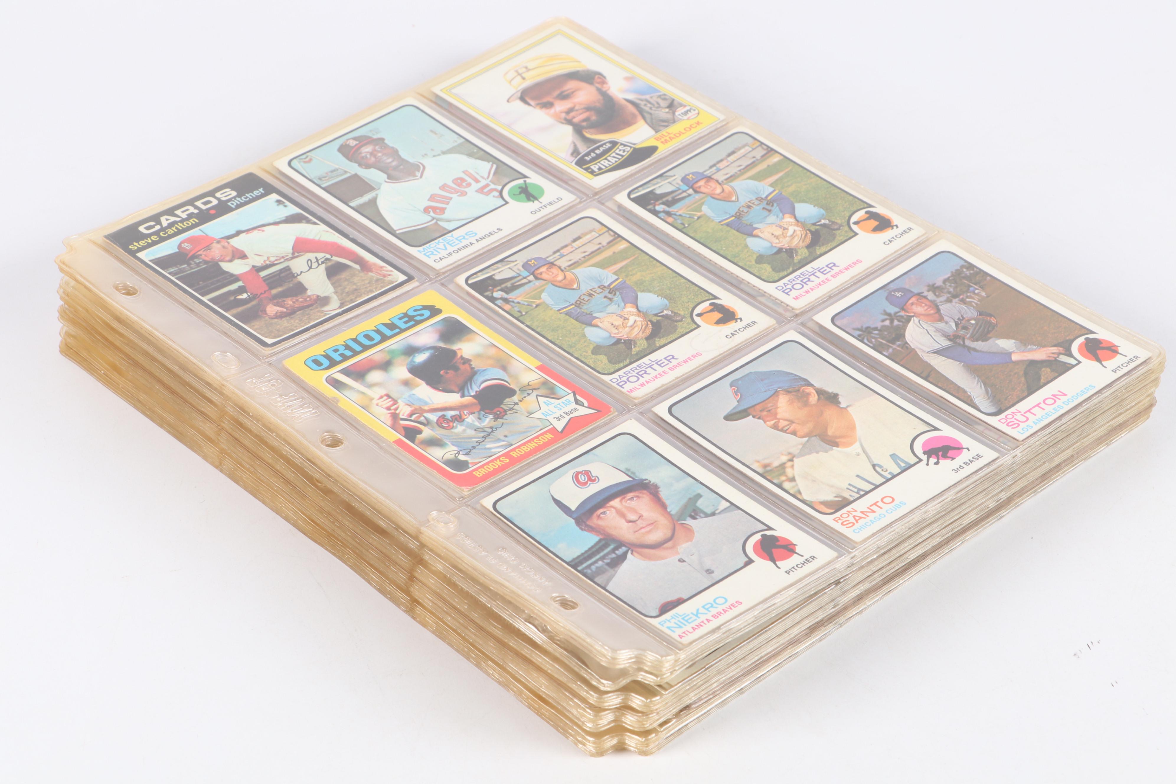 Topps Baseball Cards Featuring Hank Aaron, Bob Gibson, and More, 1970s-1980s