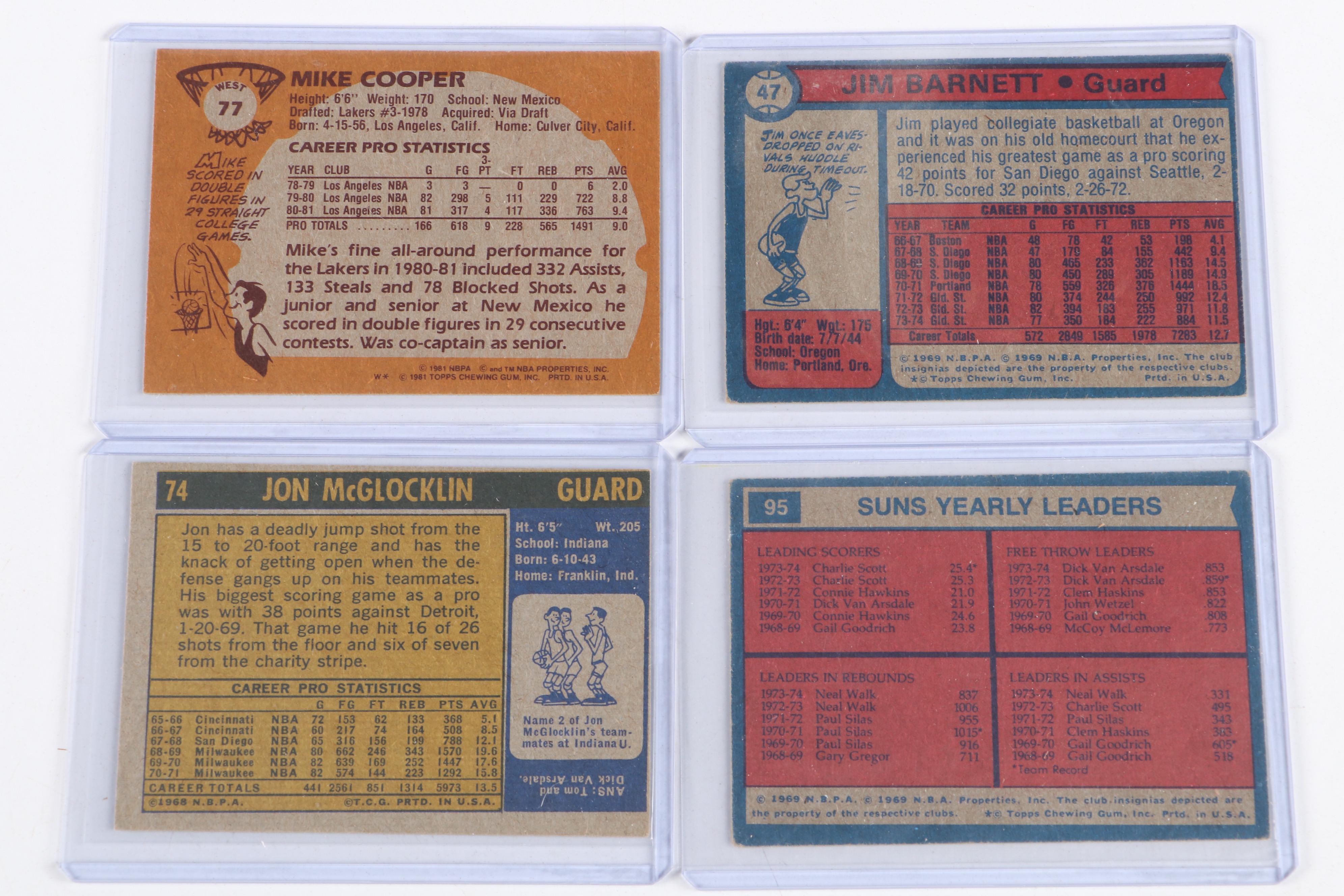 Topps Basketball Cards Featuring Bill Laimbeer Rookie and More, 1970s-1980s