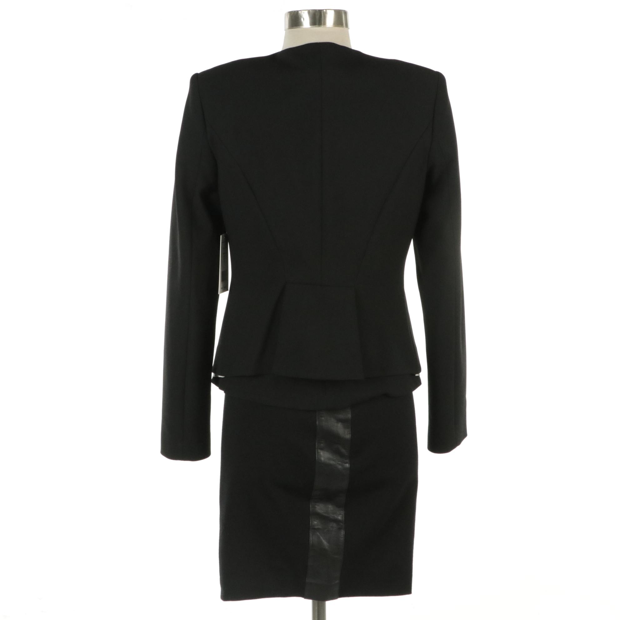 Robert Rodriguez Double-Breasted Blazer, Sleeveless Vest Blouse & Pencil Skirt
