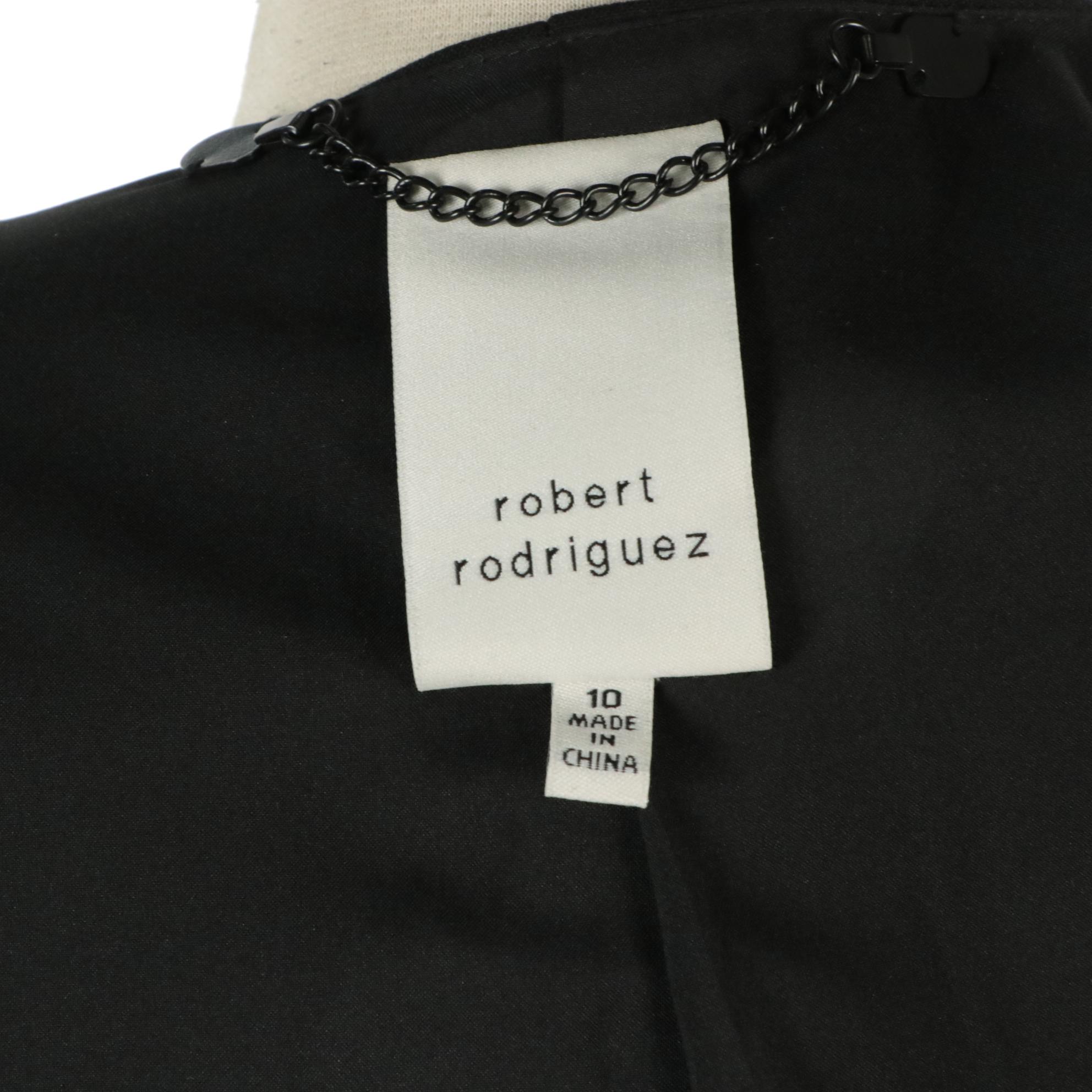 Robert Rodriguez Double-Breasted Blazer, Sleeveless Vest Blouse & Pencil Skirt