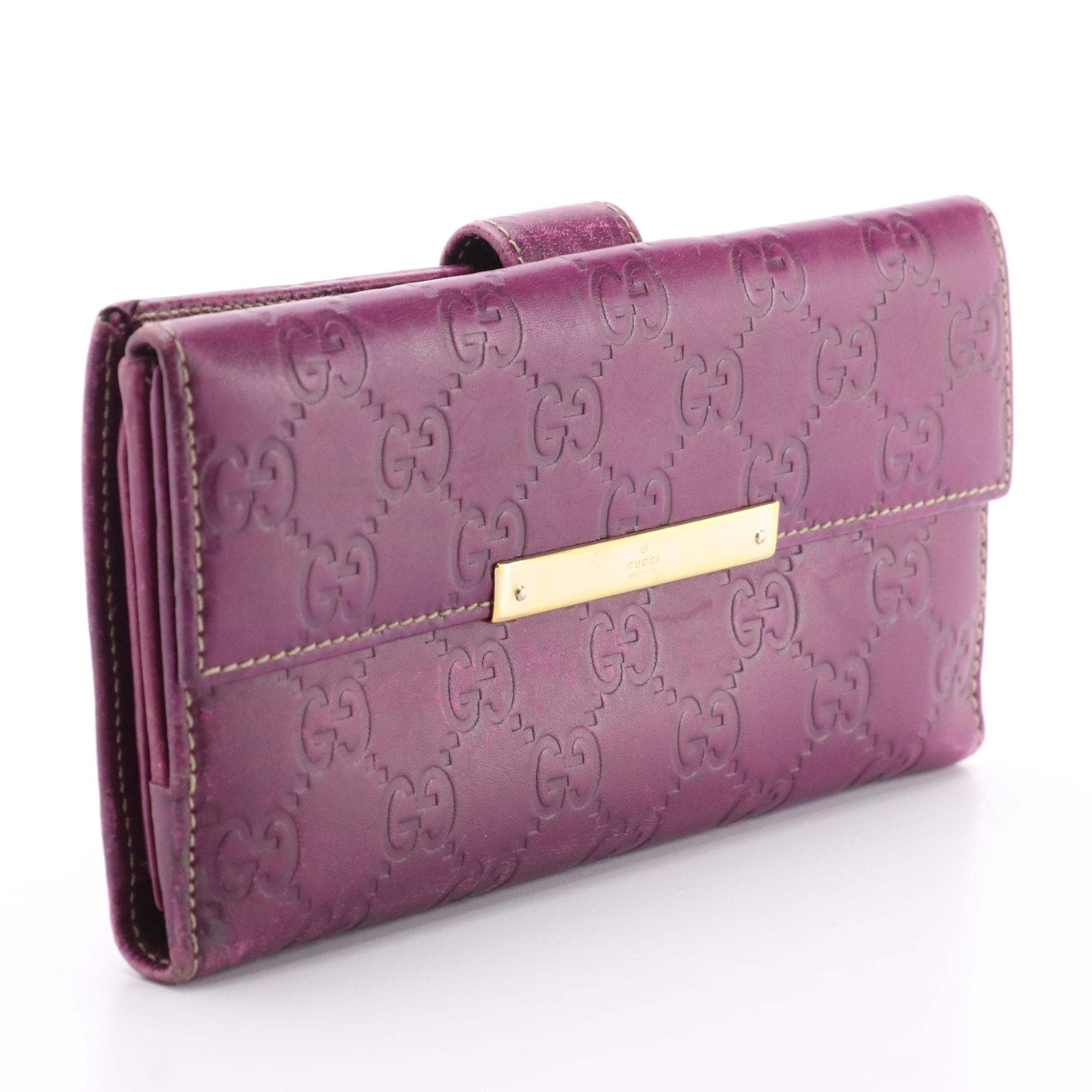 Gucci Continental Wallet in Purple Guccissima Leather