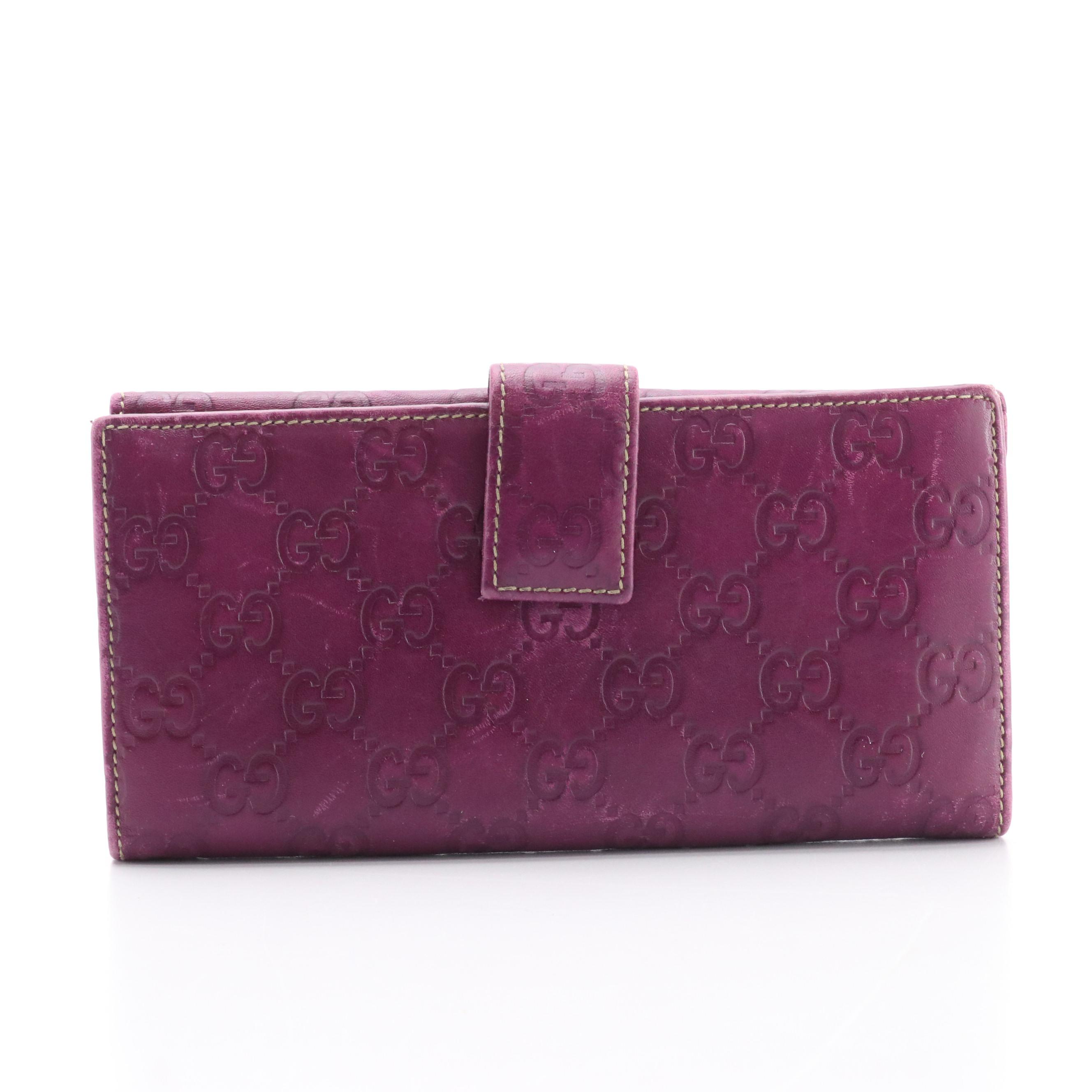 Gucci Continental Wallet in Purple Guccissima Leather