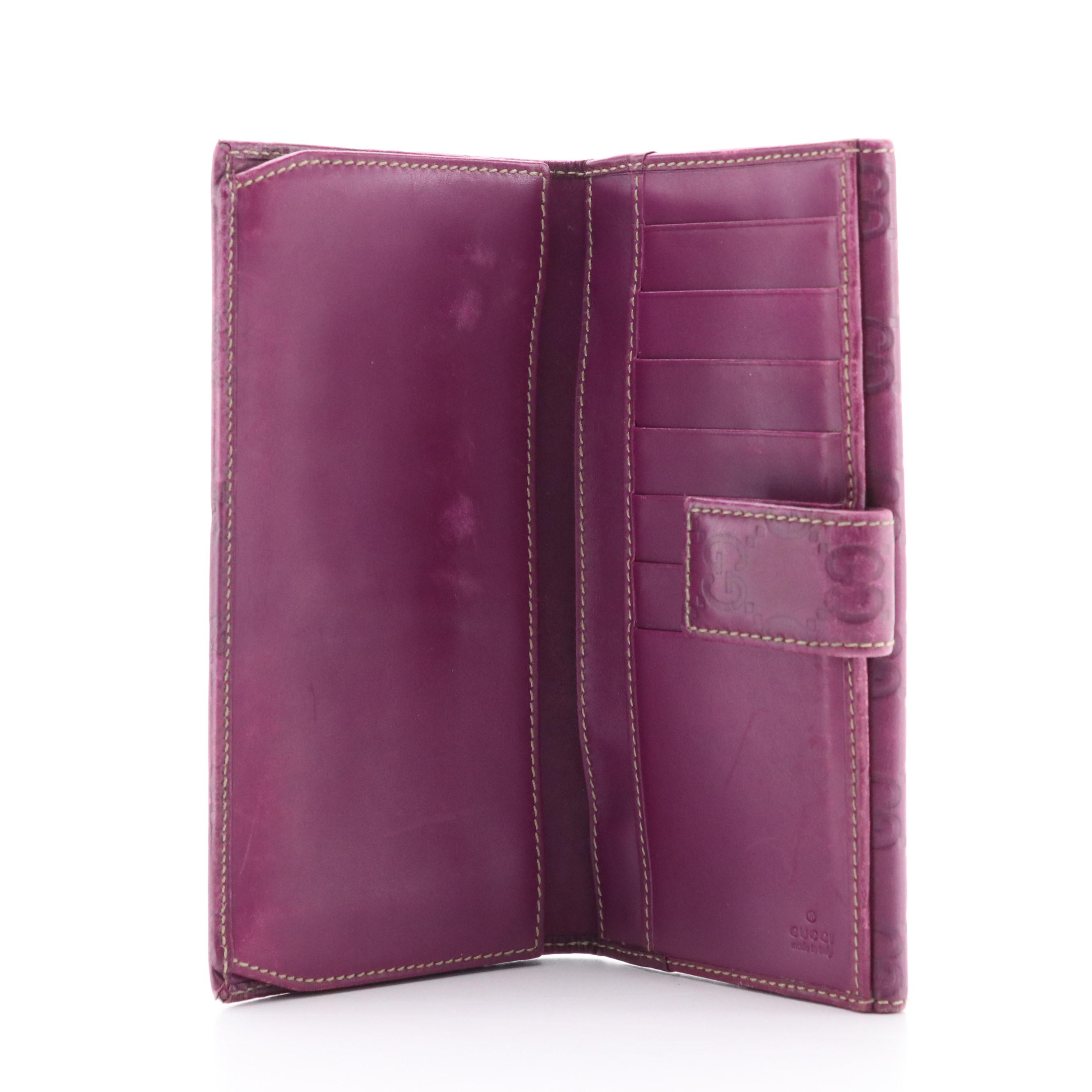 Gucci Continental Wallet in Purple Guccissima Leather