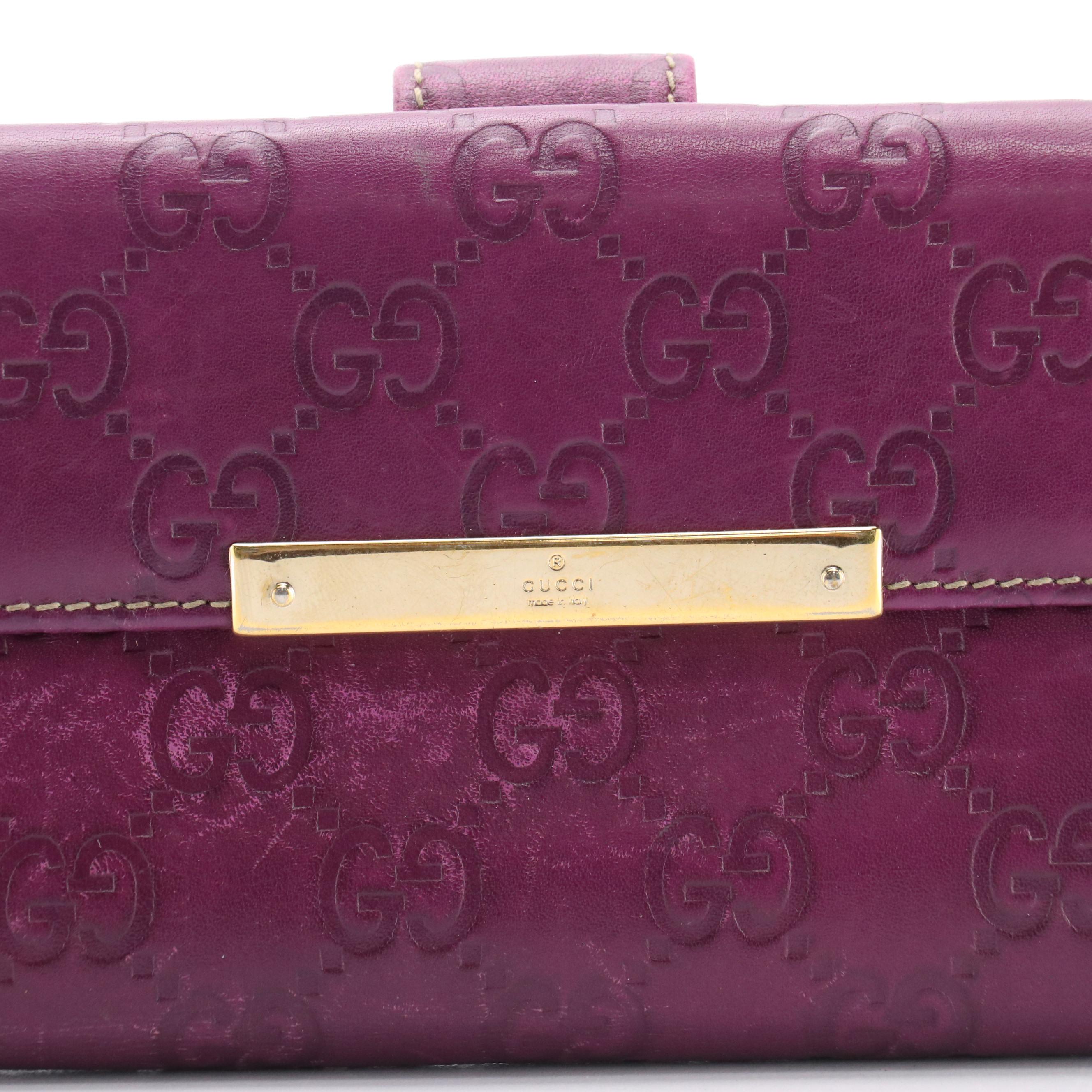 Gucci Continental Wallet in Purple Guccissima Leather