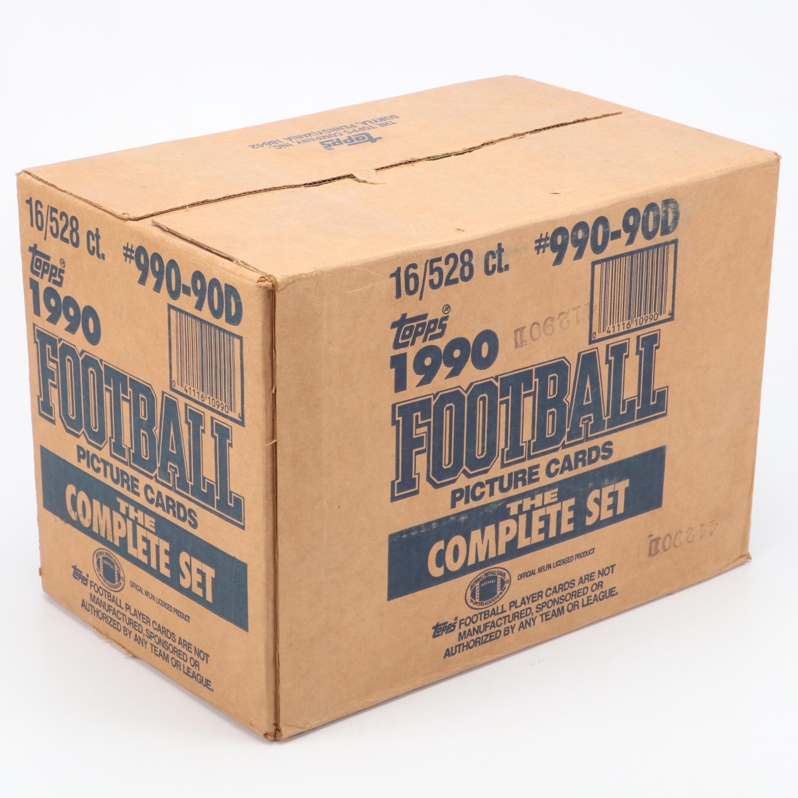 Sealed Case of 1990 Topps Football Card Sets
