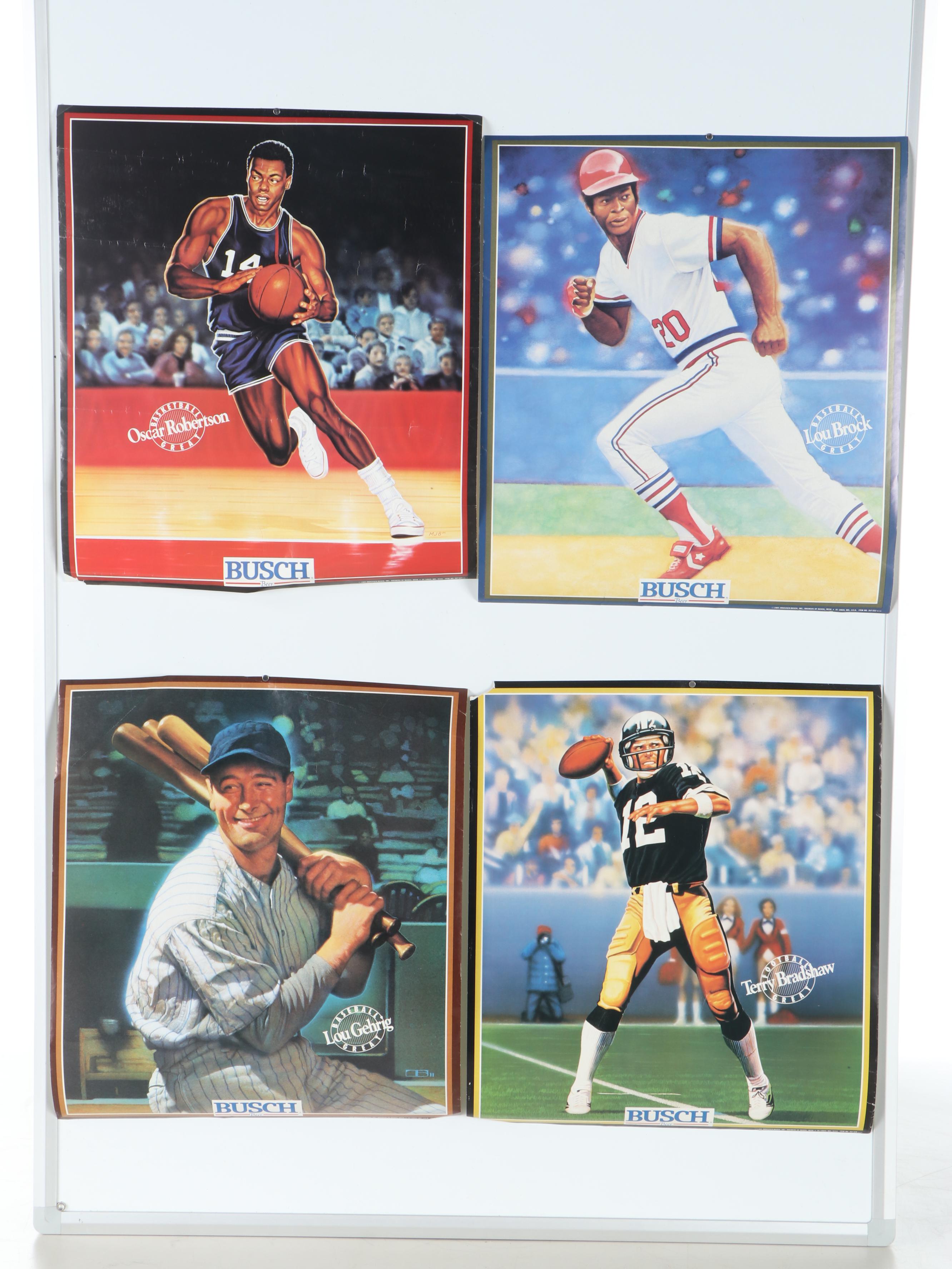 Sports Posters Featuring Lou Gehrig, Terry Bradshaw, Oscar Robertson, and More